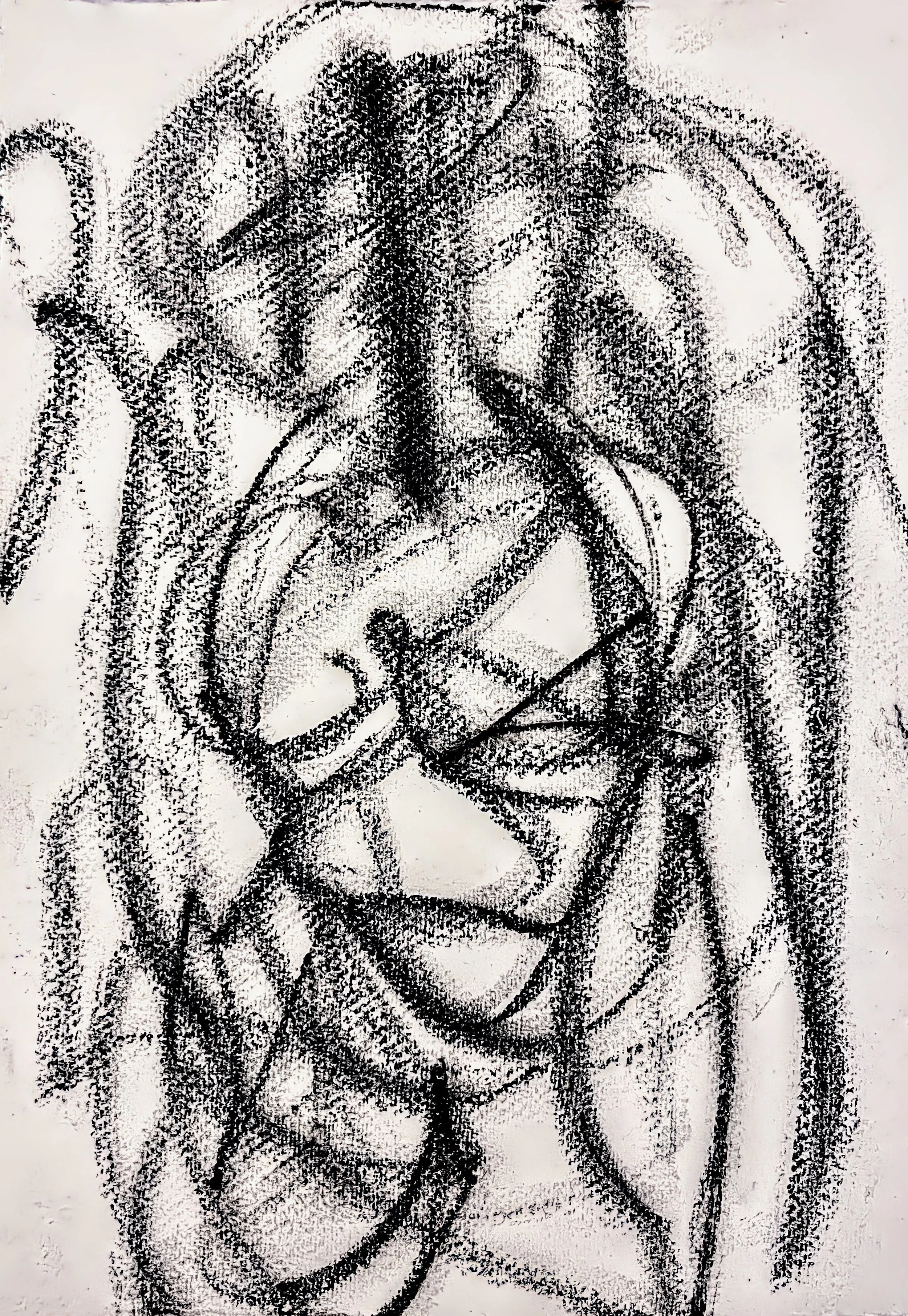 No Feeling Is Final, charcoal on rice paper, 31 x 21 cm, 2023