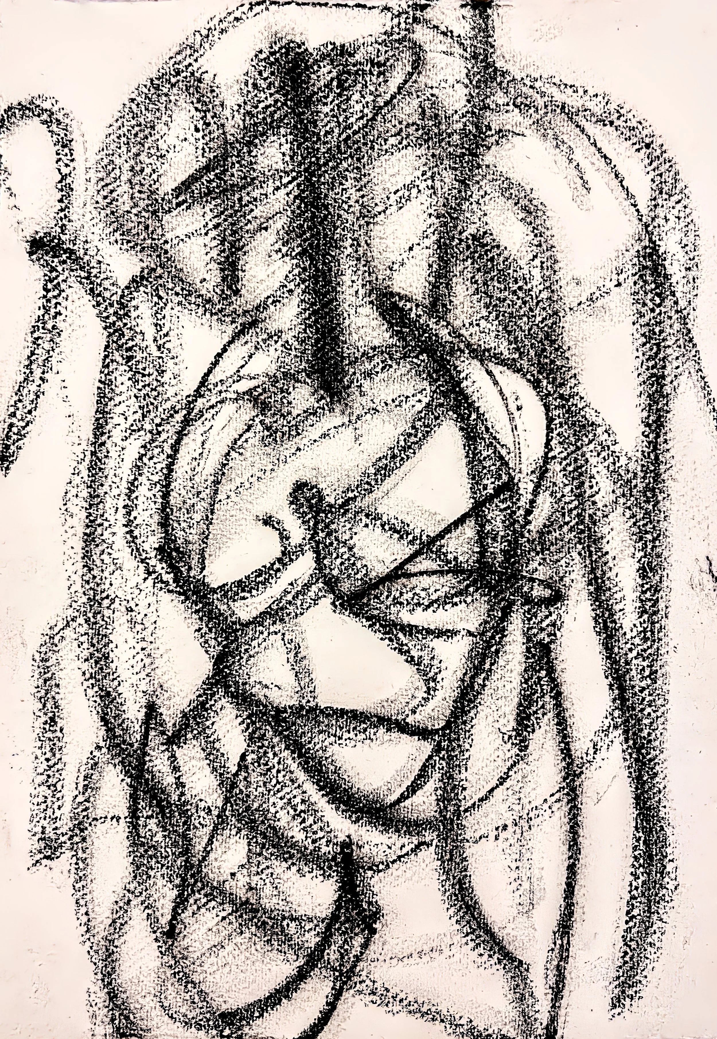 No Feeling Is Final, charcoal on rice paper, 31 x 21 cm, 2023