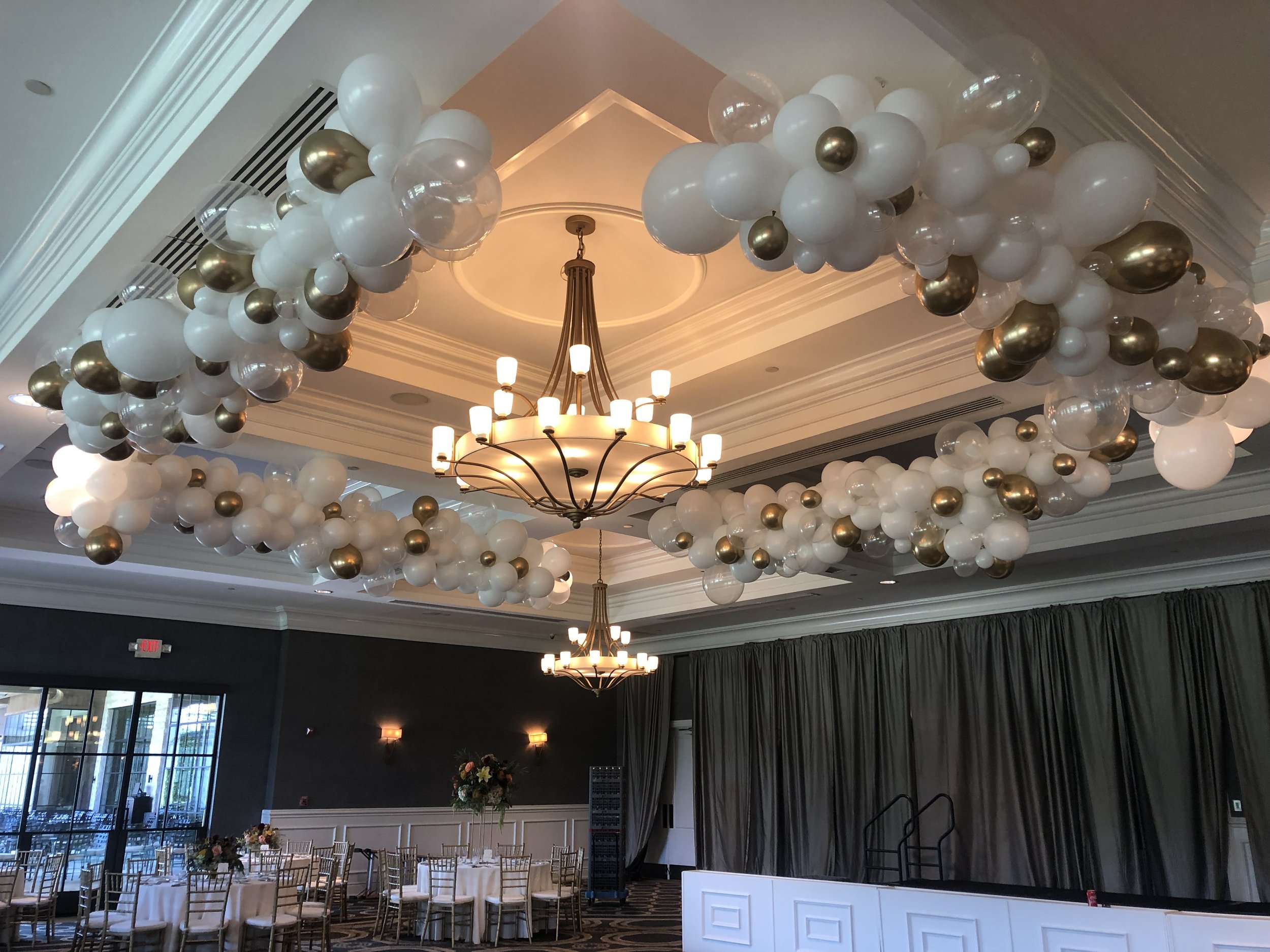 Ceiling hanging balloon garland