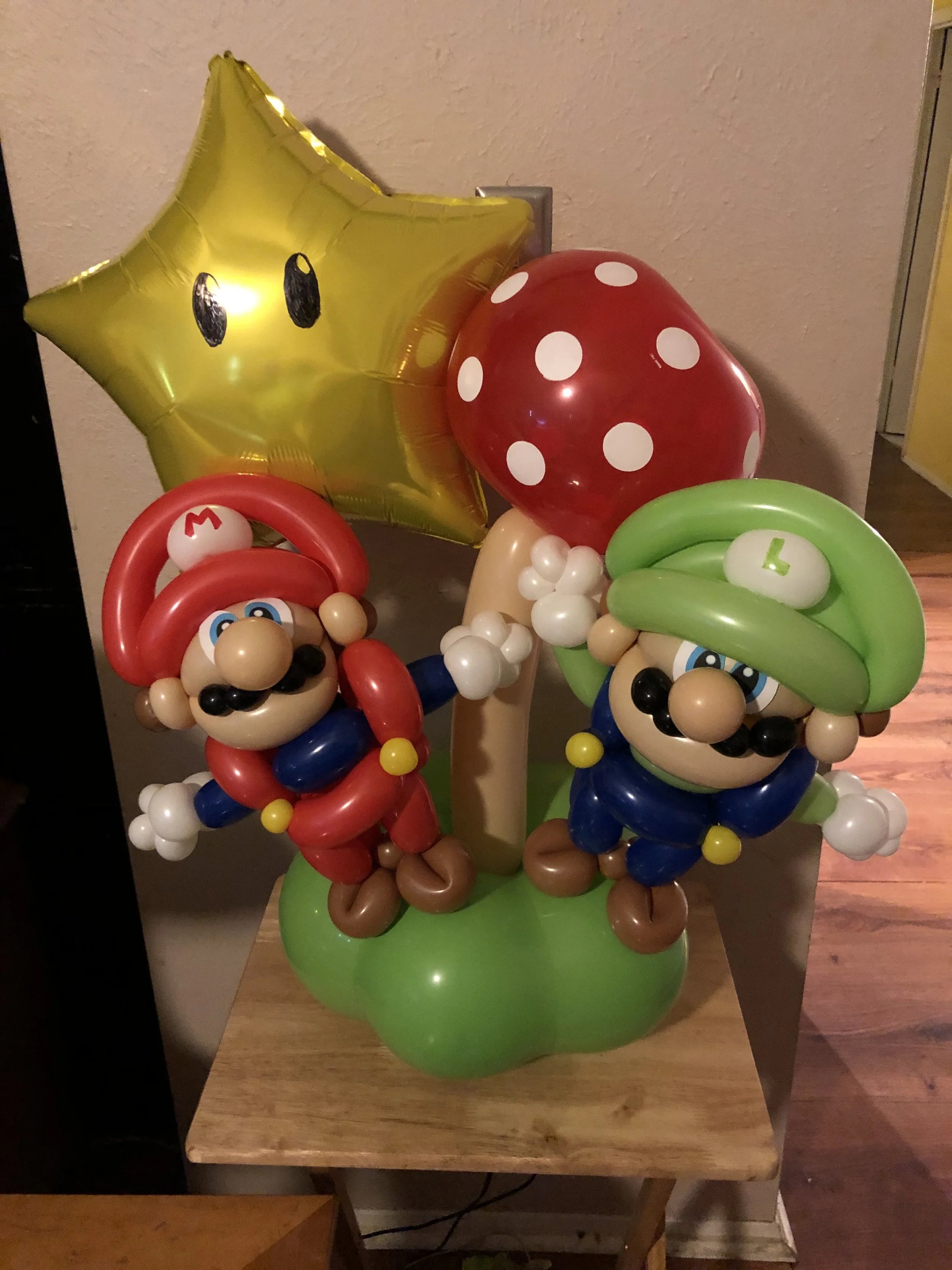 Mario balloon arrangement