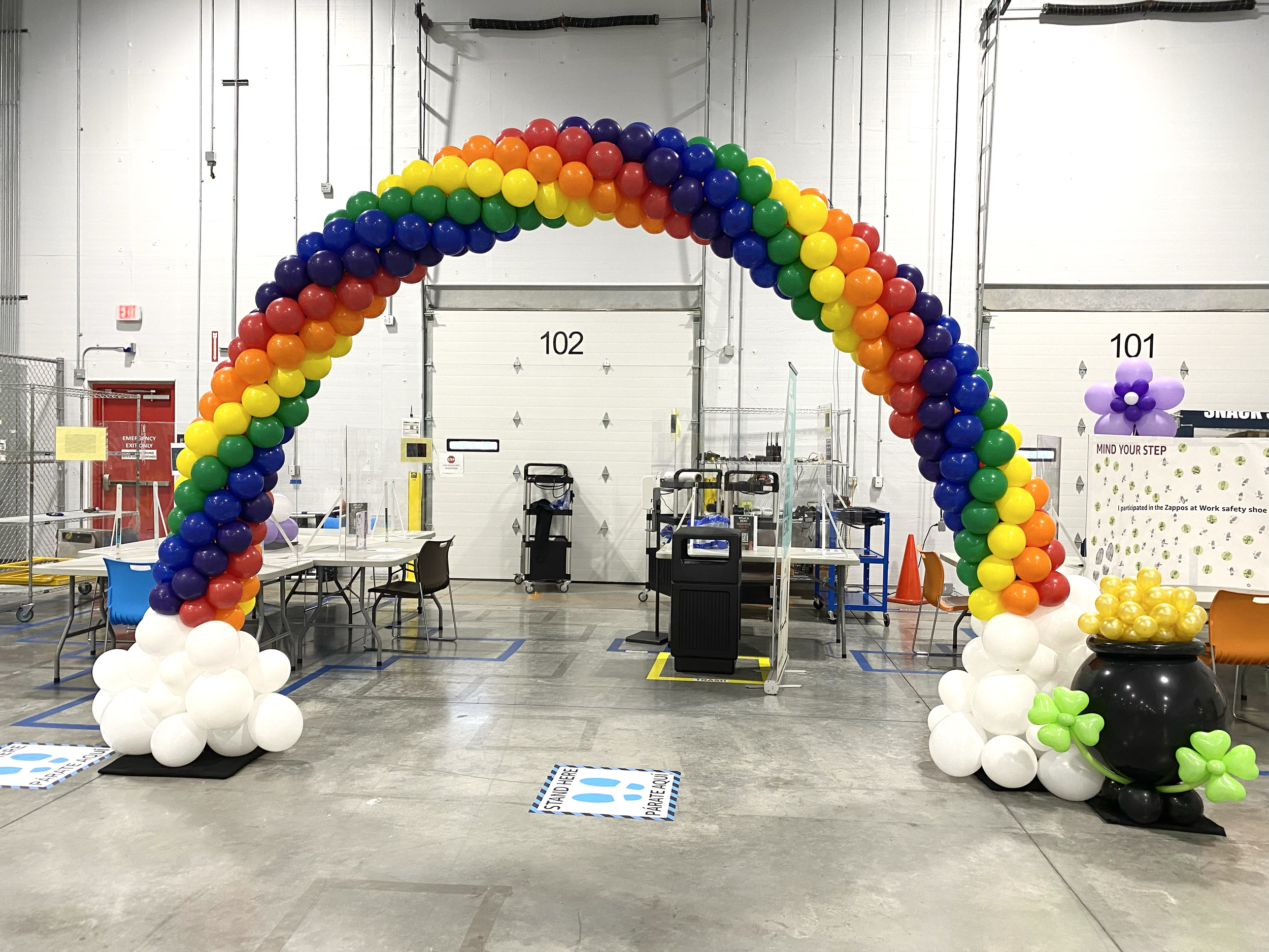 rainbow balloon arch