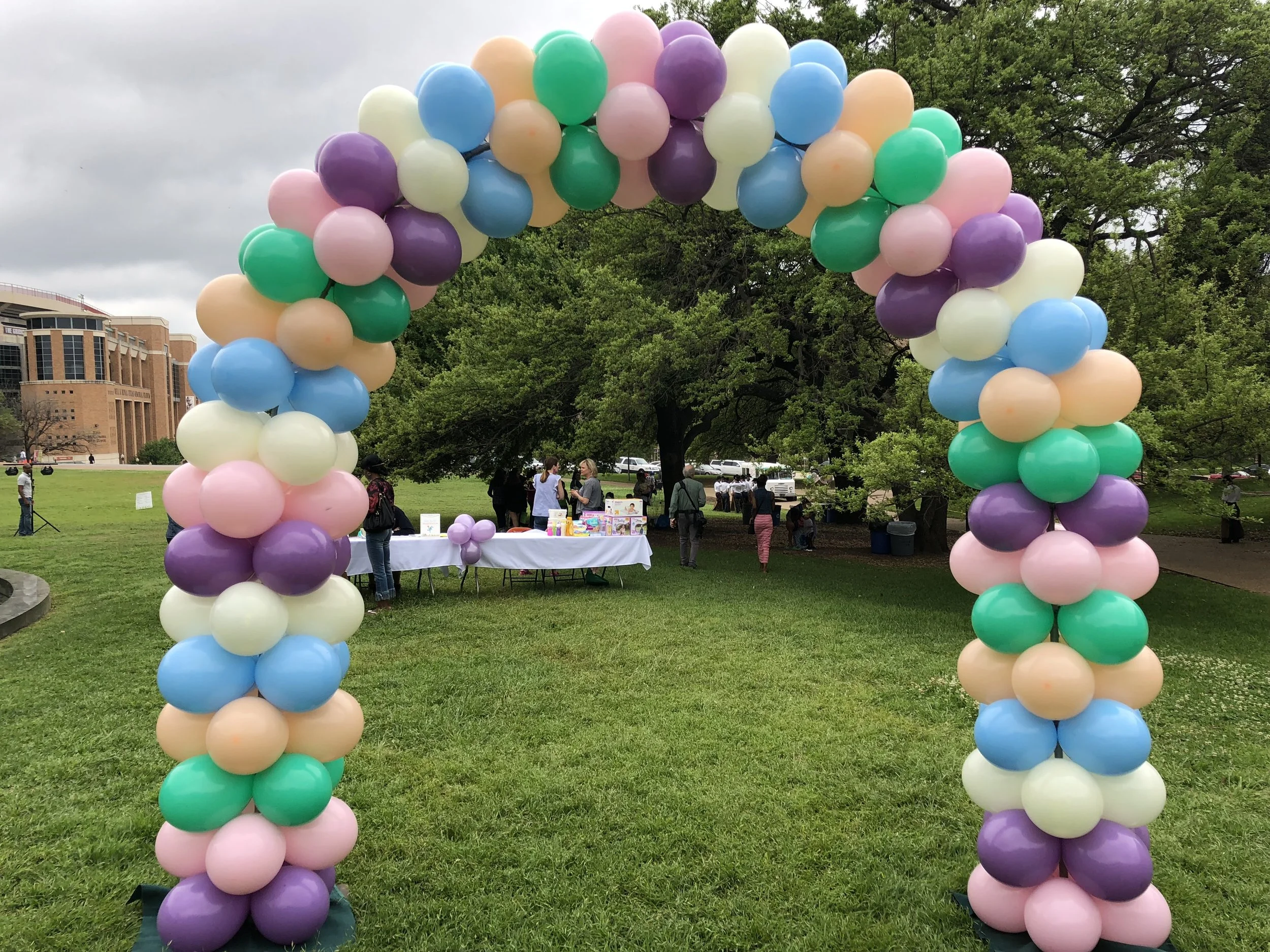Pastel balloon arch