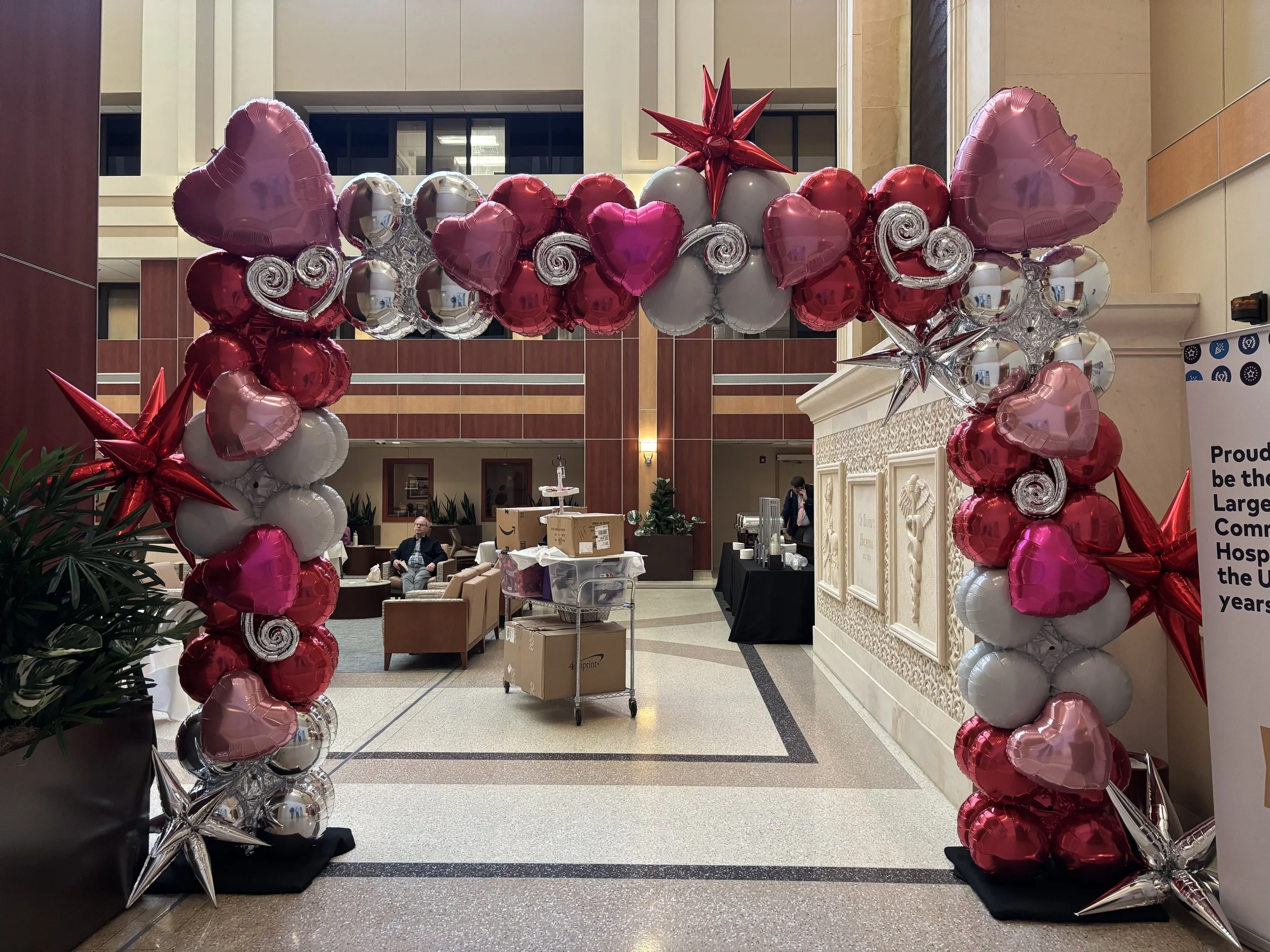 Valentine balloon arch, latex free