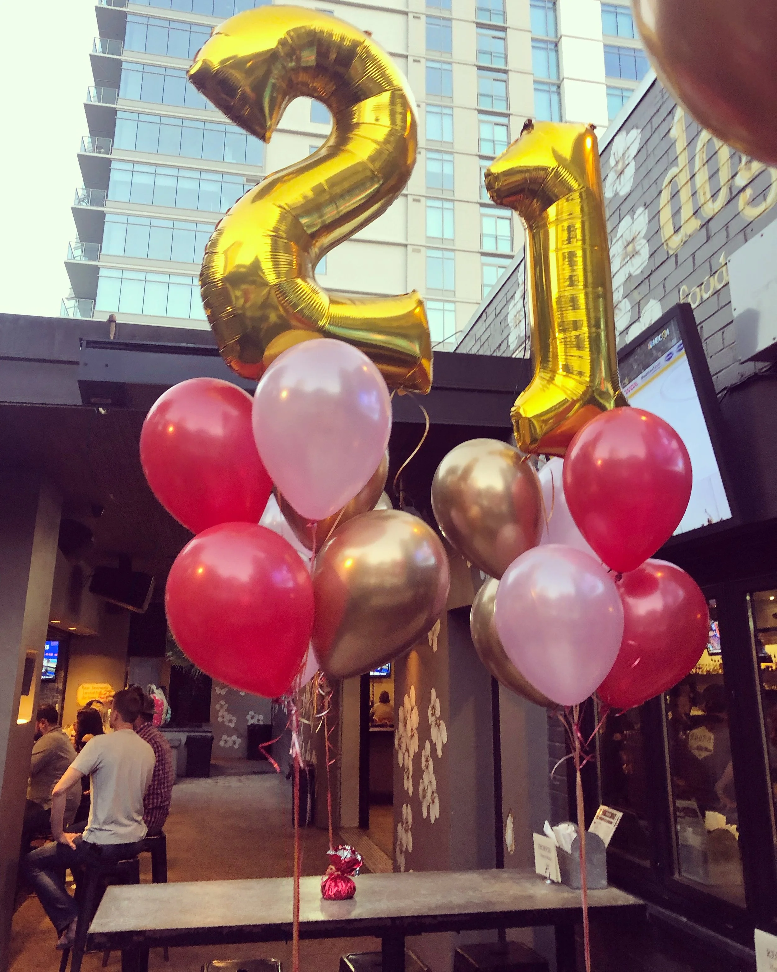 21st Bday Balloon Bouquets