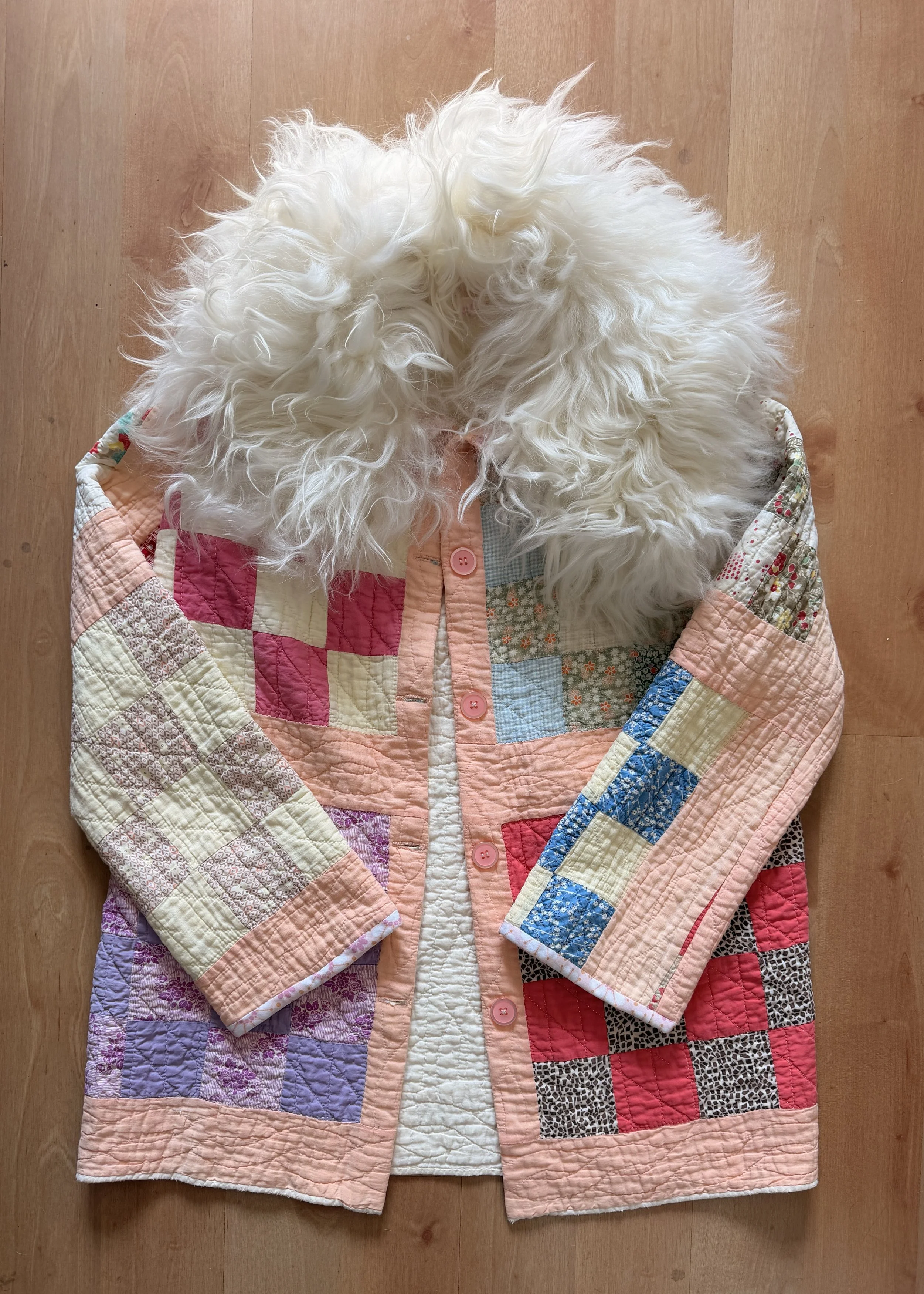 Amy Quilted Chore Coat with Shearling Collar