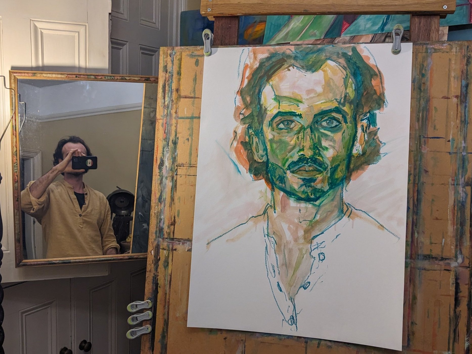 Jackson Swaby Mirror Self Portrait Painting