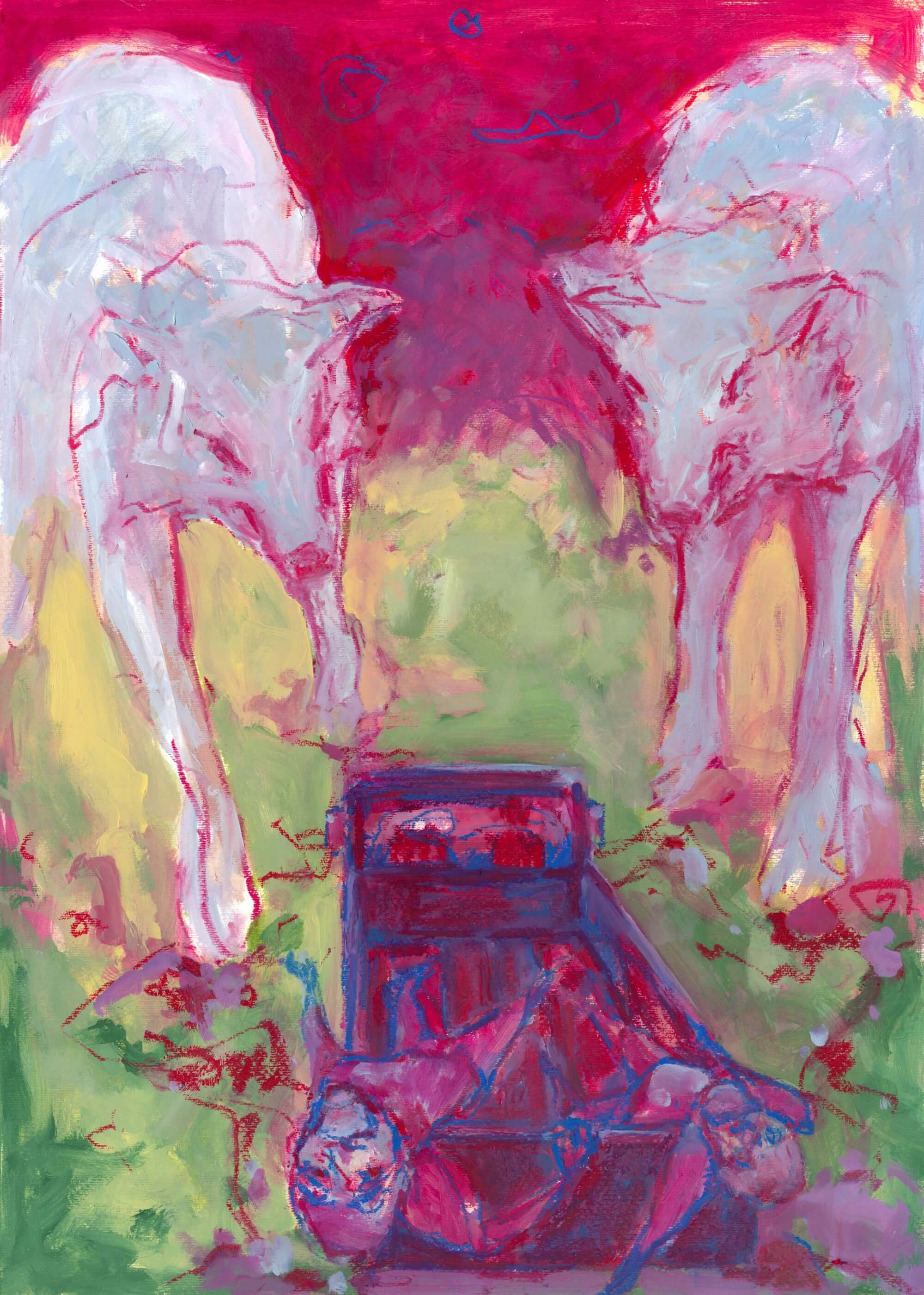 Jackson Swaby Two Wolves Grimacing Their Teeth - Surrealism Expressionism.jpg