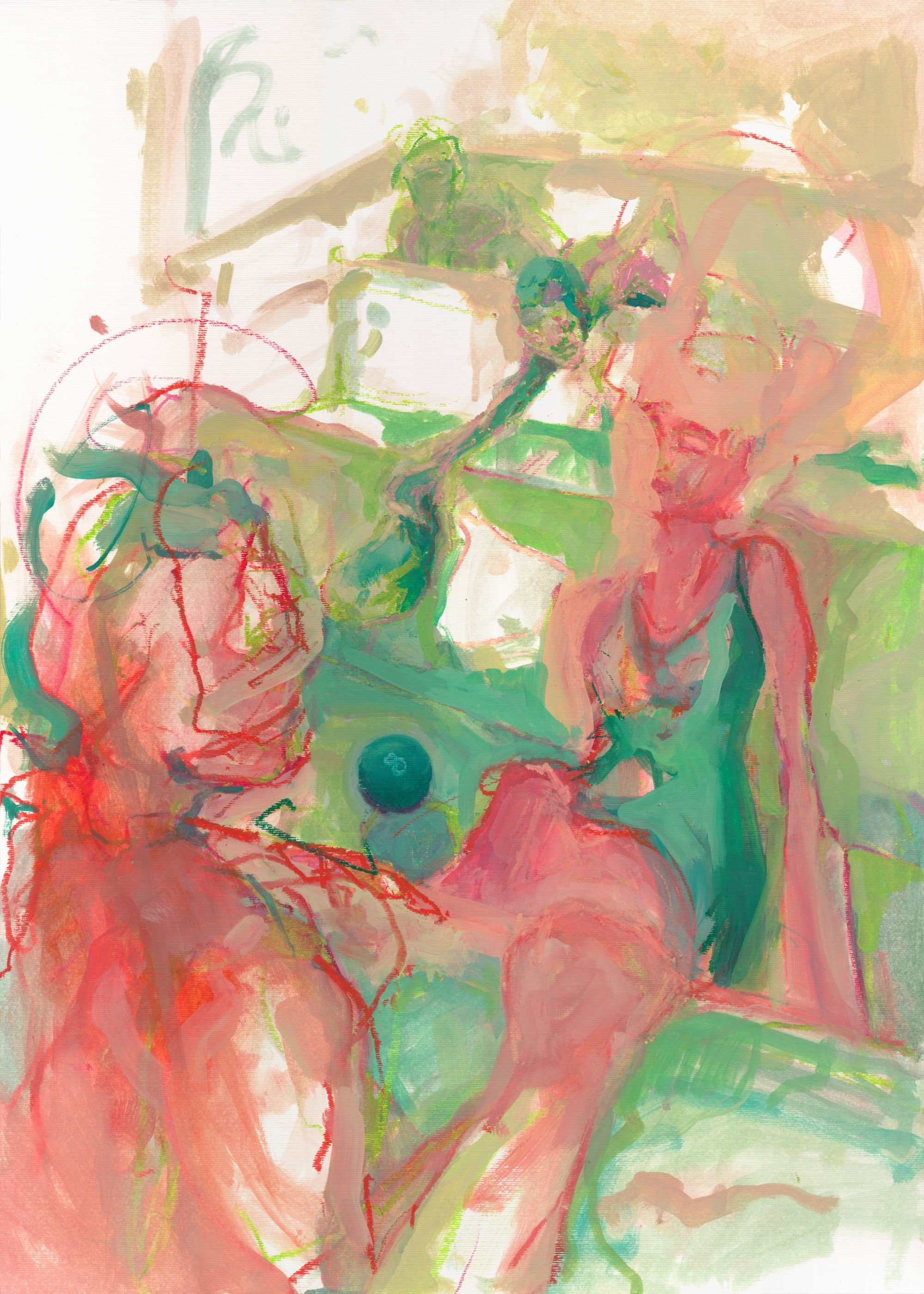 Frozen Peas and an 8 Ball - contemporary surrealist painting by Jackson swaby