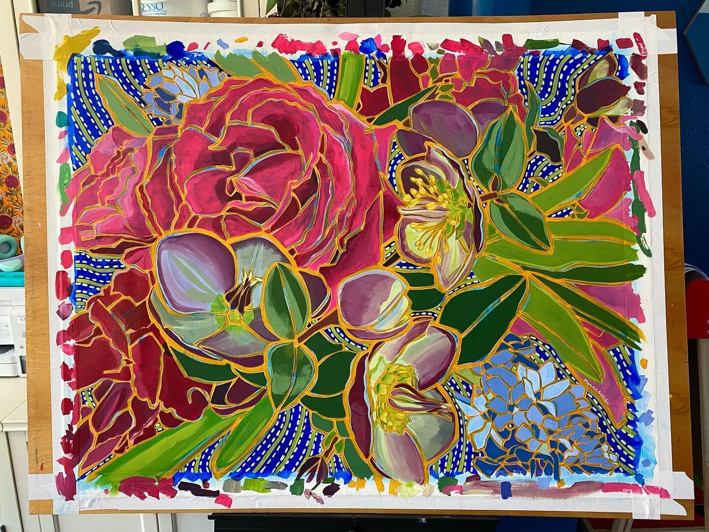 I FINISHED MY APRIL PAINTING!! Big, bright, bold and beautiful, baybayyyyyys!! And the #hellebores are still beautifying my kitchen 2+ weeks after my arrangement was delivered!! 💖🧡💚💙
.
#art #flowers #painting #wallart #floralpainting #contemporar