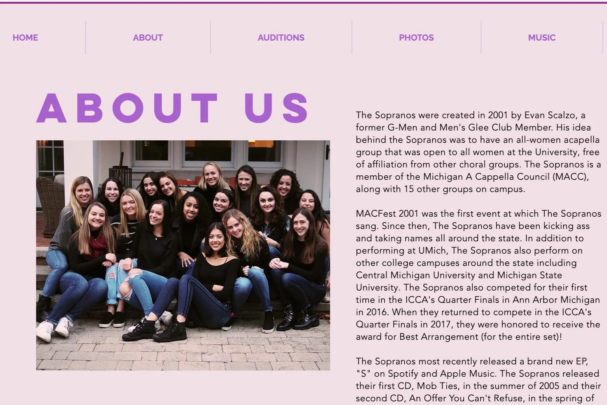 Current website and previous album cover on Spotify and Apple Music.