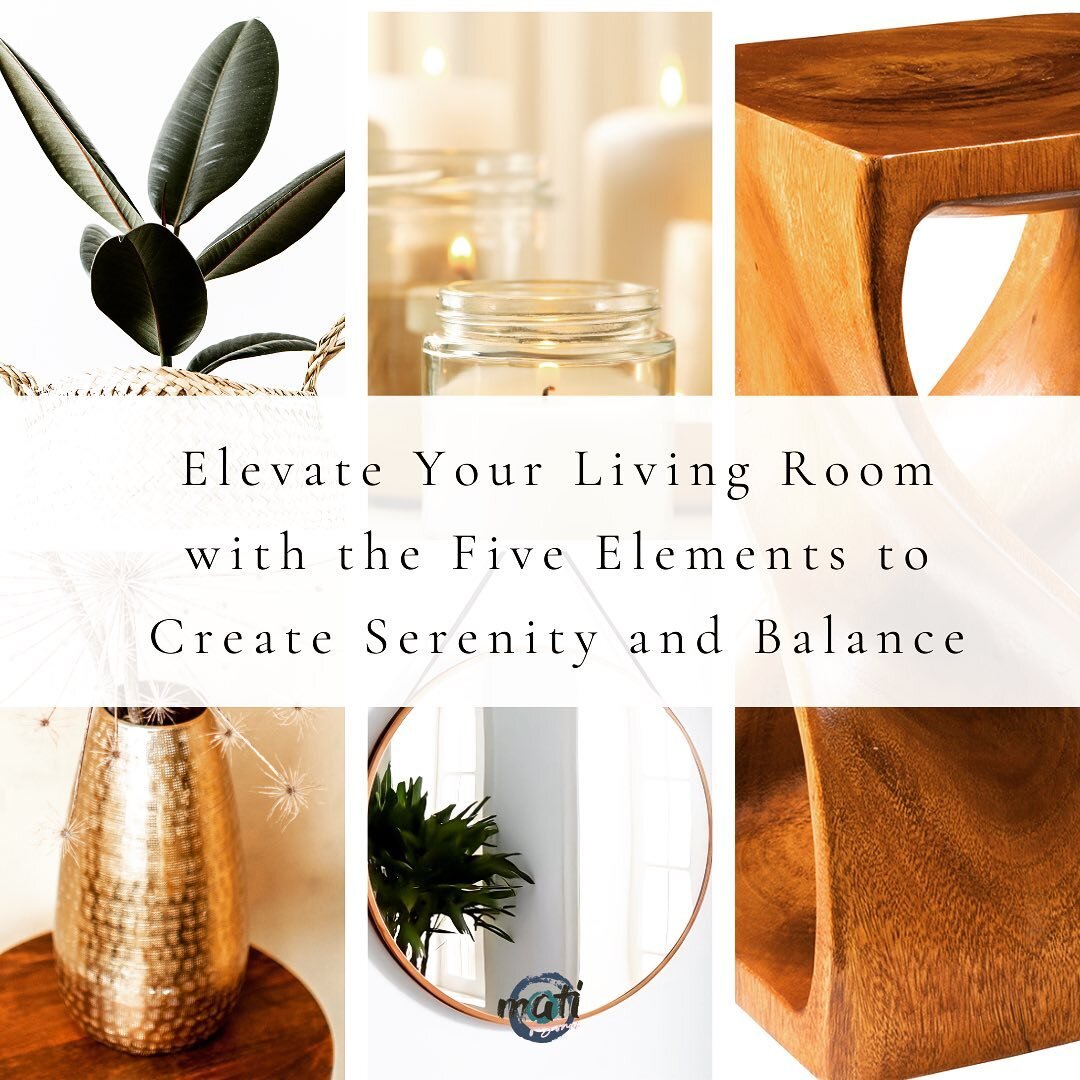 Elevate Your Living Room with the five elements (wood, fire, earth, metal and water) to create Serenity and Balance

💫Invite vitality with wood furniture

💫Infuse warmth with candles

💫Ground your space with plants

💫Introduce metallic accents fo
