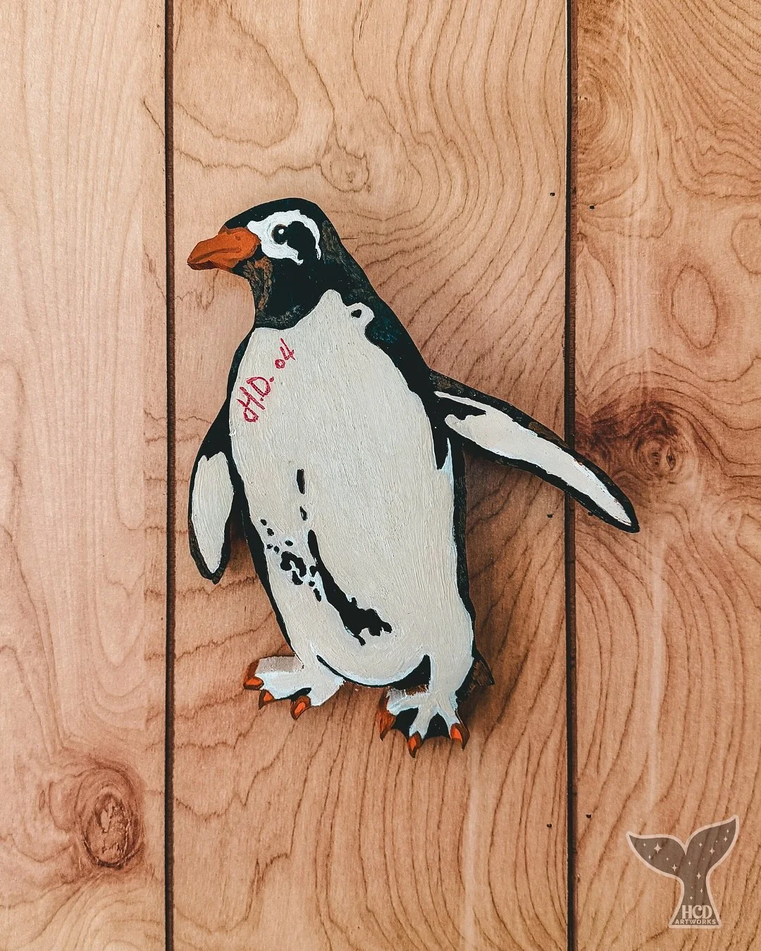 21 years ago, wood working/art class was my favourite thing to look forward to! 🪵🎨 These three pieces &mdash; a penguin, grown Simba, and a horse &lsquo;welcome&rsquo; sign &mdash; have long since been a part of our cabin life in Deer Island (SW Co