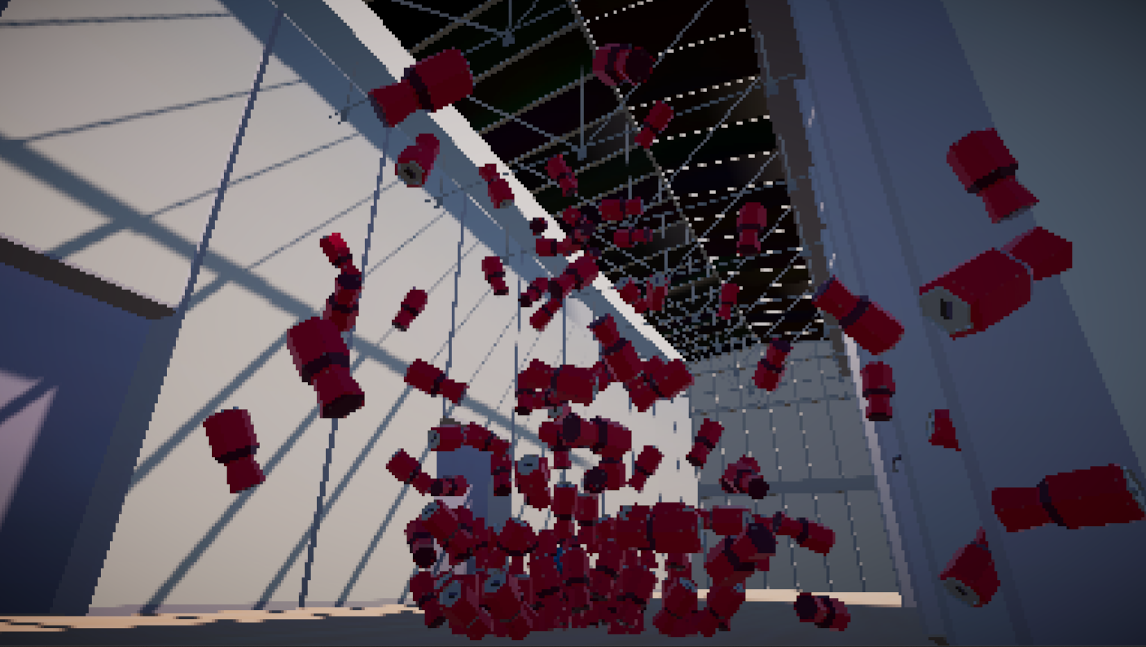 Each shaker can is an independent physics object - adding the modern-gen physics capabilities of Unity engine to classic design principles of old arcade bowling games.