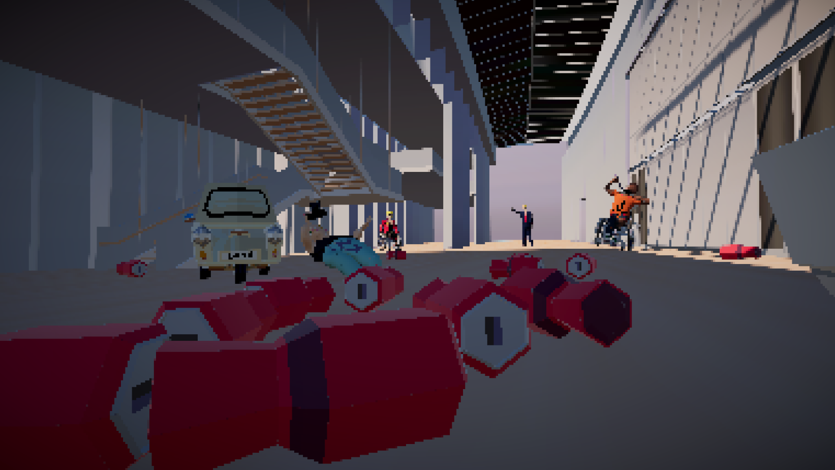 Scattered cans, collapsed sculptures and KO'd journalists. A successful run of Shaken Not Stirred.