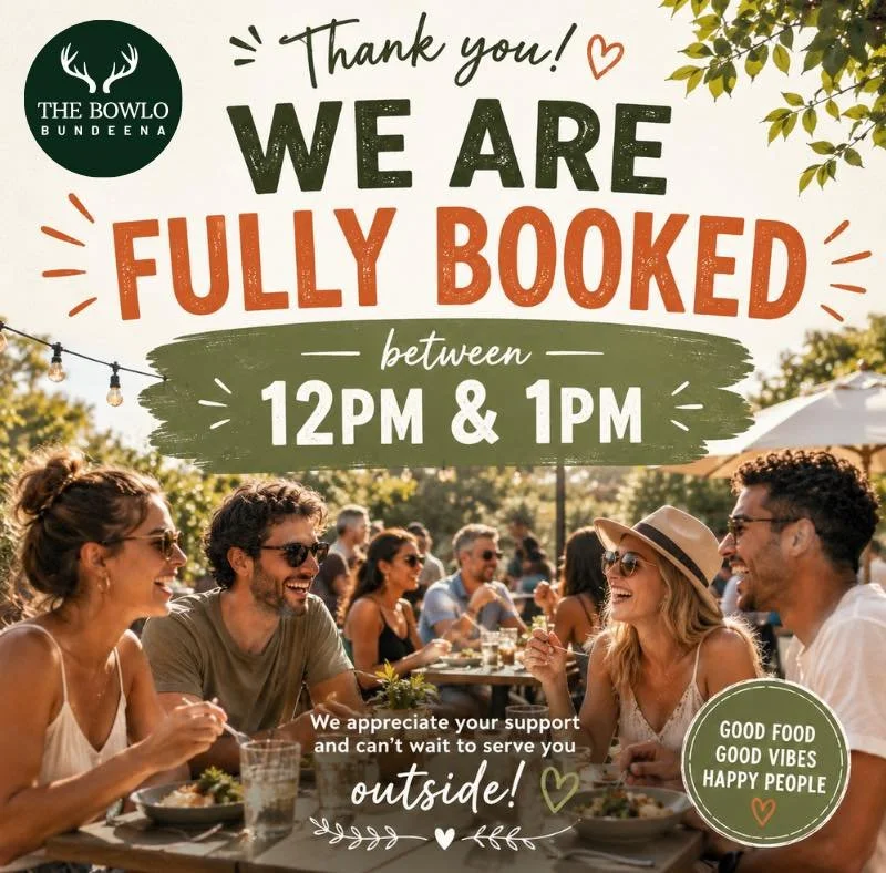 This is such an exciting message for us to post, and we honestly can&rsquo;t thank our amazing community enough for the constant support. ❤️

We are officially FULLY BOOKED at the Bowlo from 12pm tomorrow for lunch.

Please still come down and enjoy 