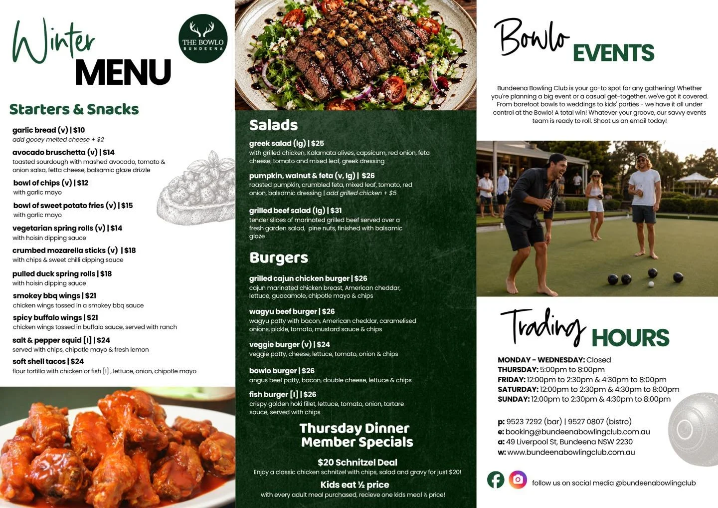 🍽️ Our brand new Winter Menu launches tomorrow at the Bowlo! 🍽️

We&rsquo;ve packed it full of delicious winter favourites that are perfect for these cooler days.

⭐ Thursdays just got even better!
👧 Kids eat HALF PRICE with any adult meal purchas