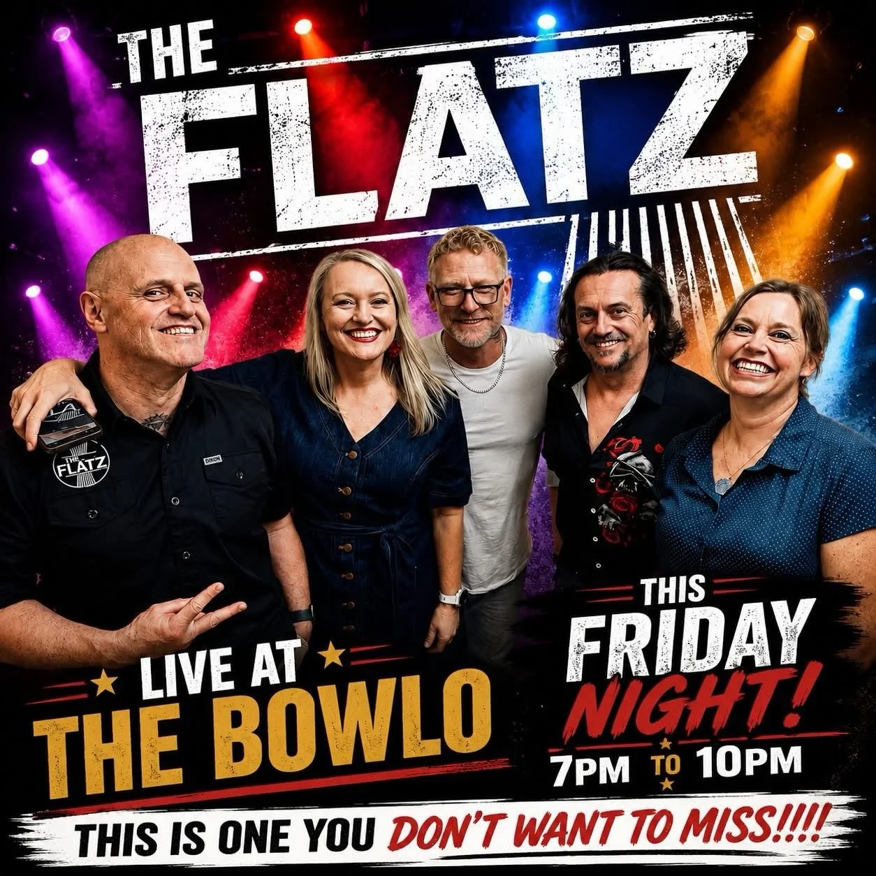 🎸 THE FLATZ ARE BACK THIS FRIDAY NIGHT AT THE BOWLO! 

Bundeena, get ready&hellip; THE FLATZ are returning to tear it up live at the Bowlo this Friday night! 

If you&rsquo;ve seen them before, you already know the incredible atmosphere, huge sound 