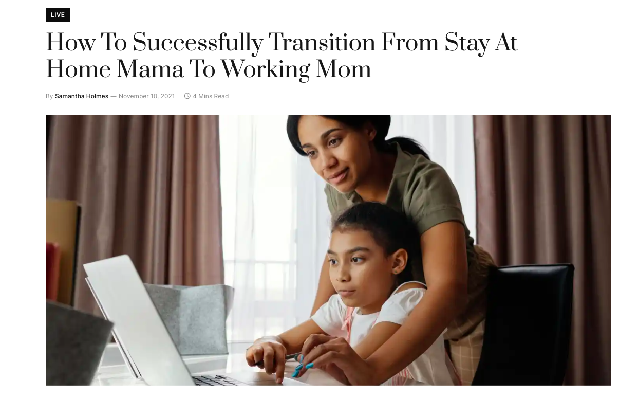 Source: BAUCE | Title: How To Successfully Transition From Stay At Home Mama To Working Mom