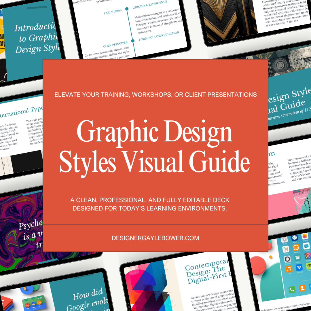 Graphic Design Styles Visual Guide | Editable Presentation Template | Modern to Contemporary Design Overview