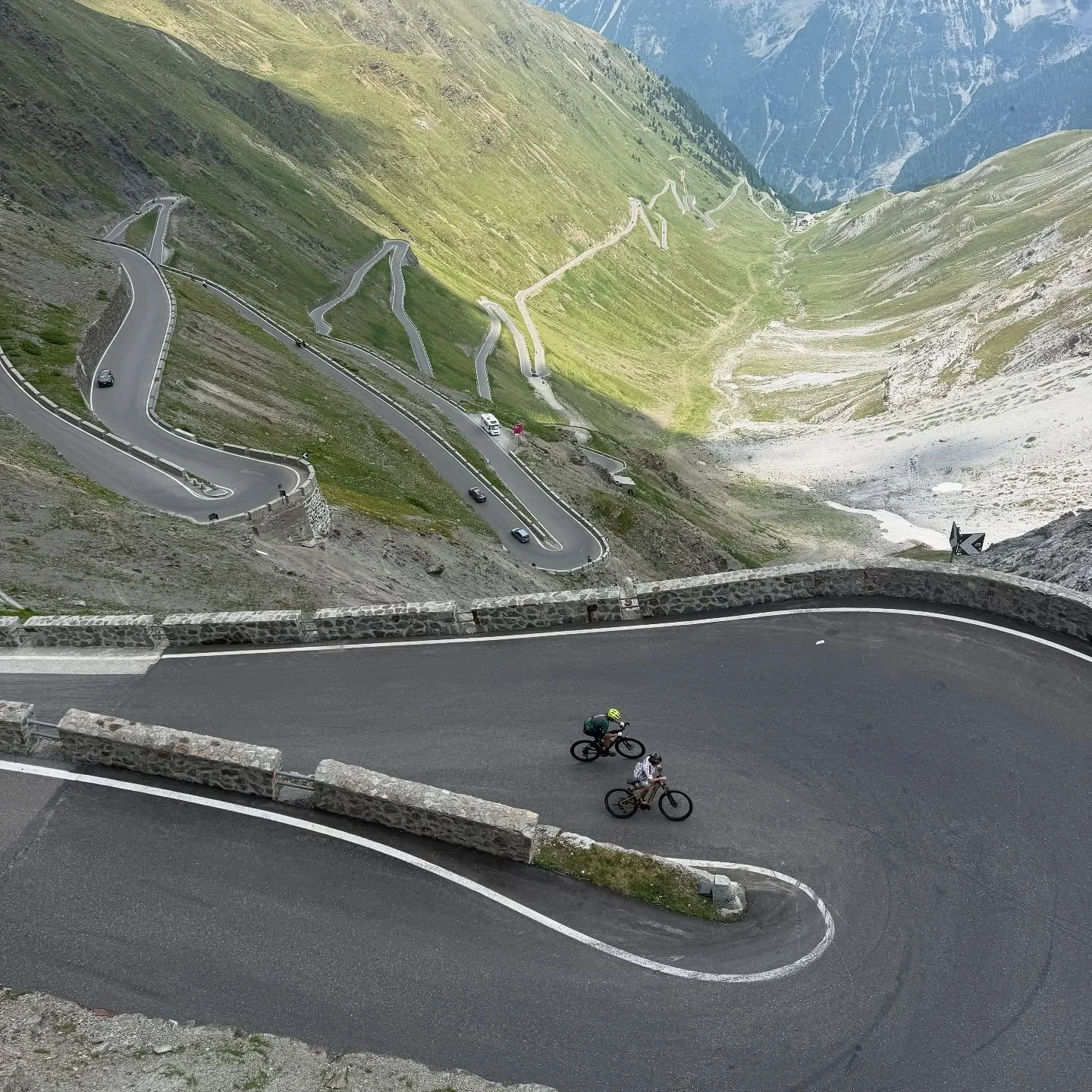 Conquering the Stelvio Pass is a cyclists dream ride - amazing views, hairpins, towering snow capped peaks, history, wildflowers, marmots whistling, and the challenge! 20km at over 7% with a tough final 3km 9% plus, as the air thins as we pedal over 