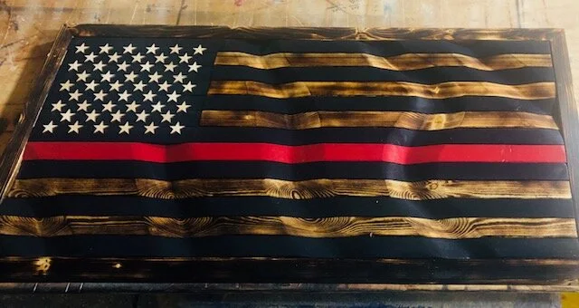 OG Wooden Wavy Flag
