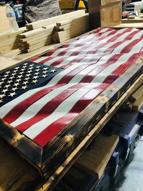 OG Wooden Wavy Flag