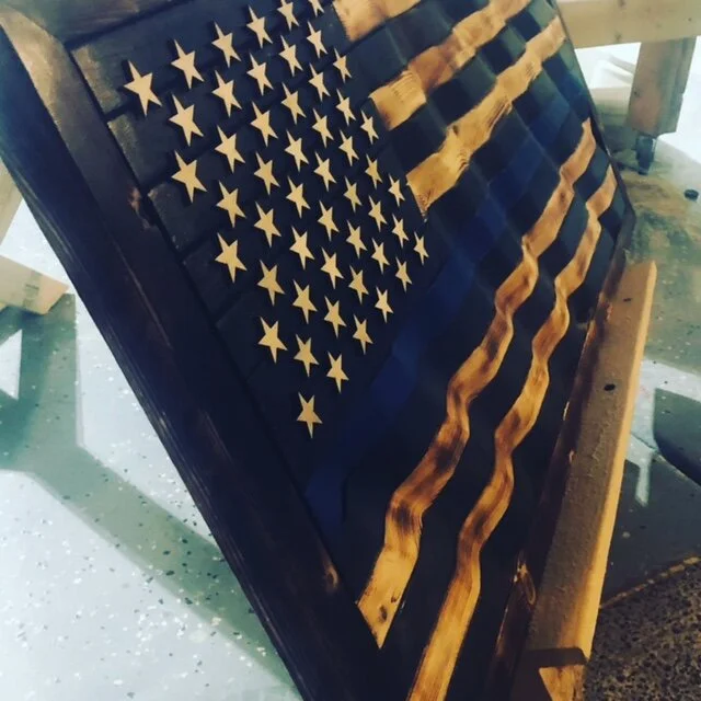 OG Wooden Wavy Flag