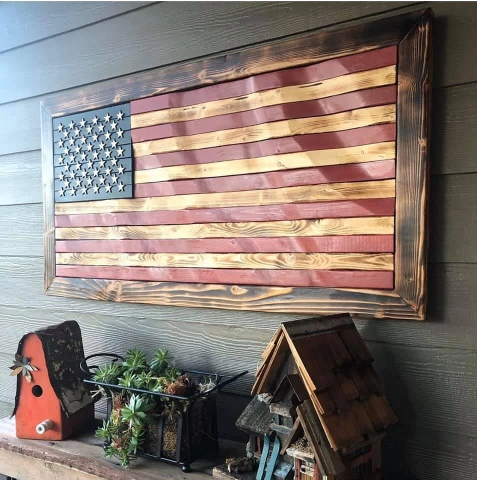 OG Wooden Wavy Flag