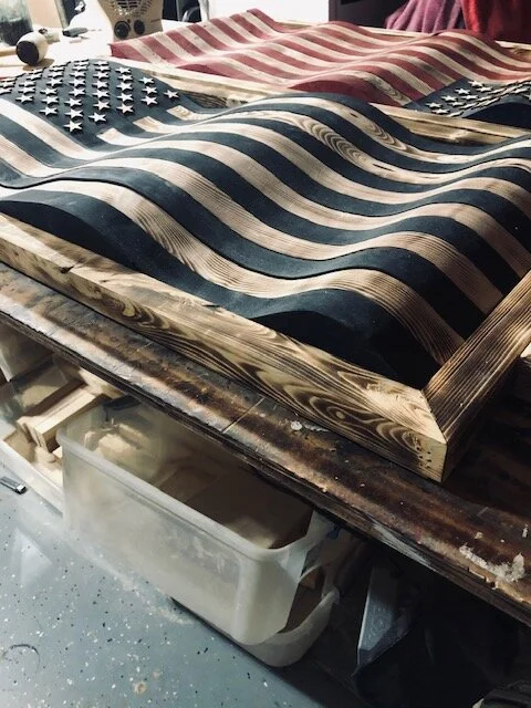 GEN II Wooden Wavy Flag