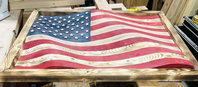 Small Super Wavy Standard Wooden Wavy Flag