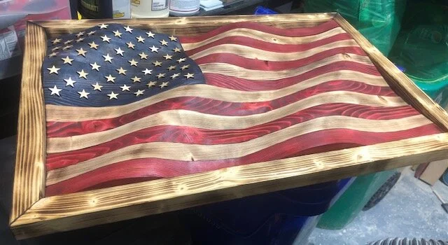 Small Super Wavy Standard Wooden Wavy Flag
