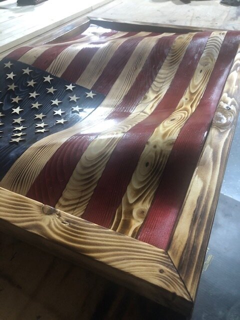 Small Super Wavy Standard Wooden Wavy Flag