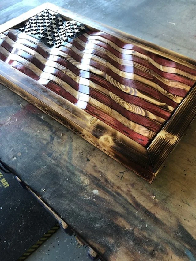 Tiny Wavy Wooden Wavy Flag