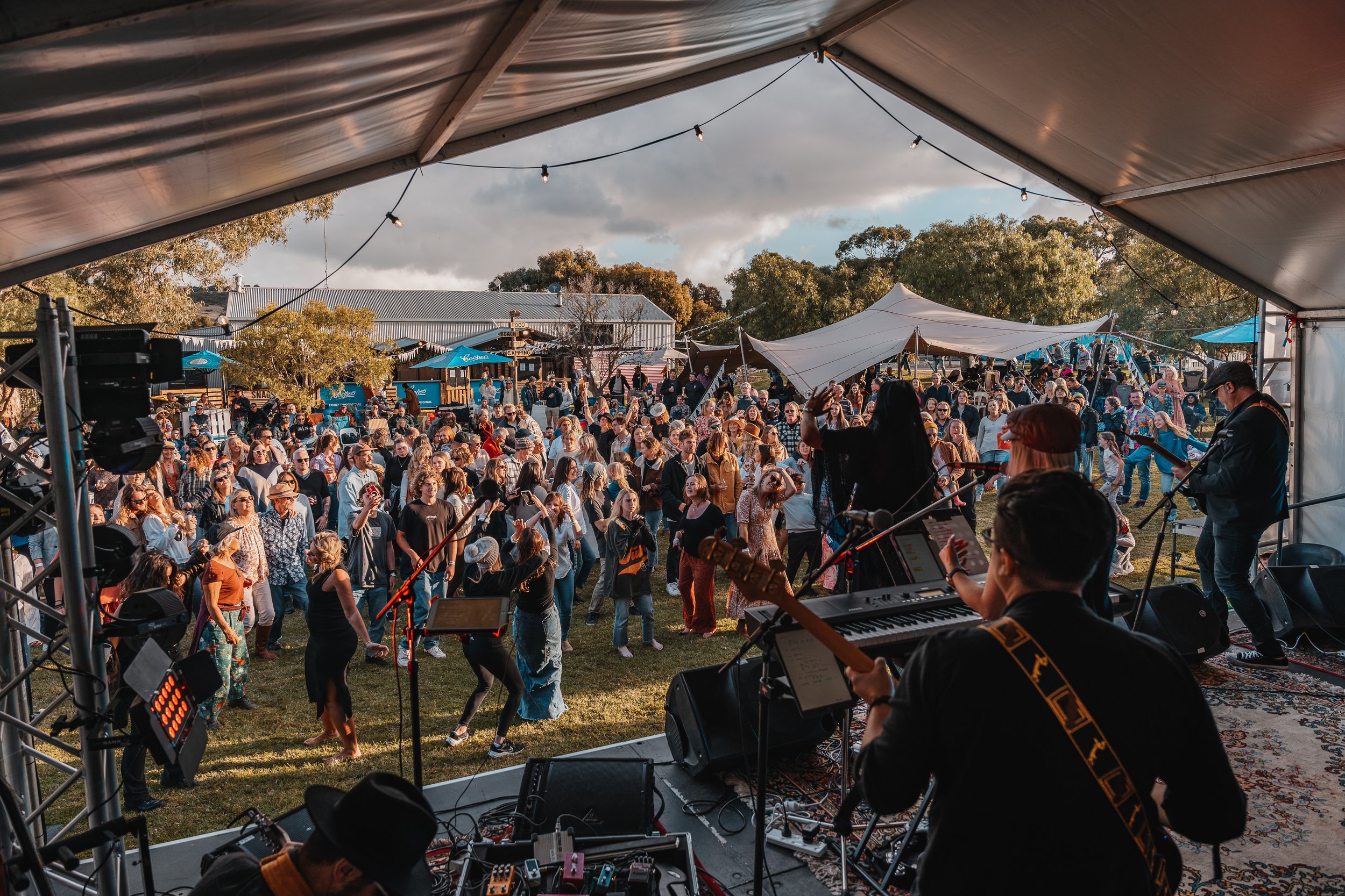 band performing to large crowd in middleton