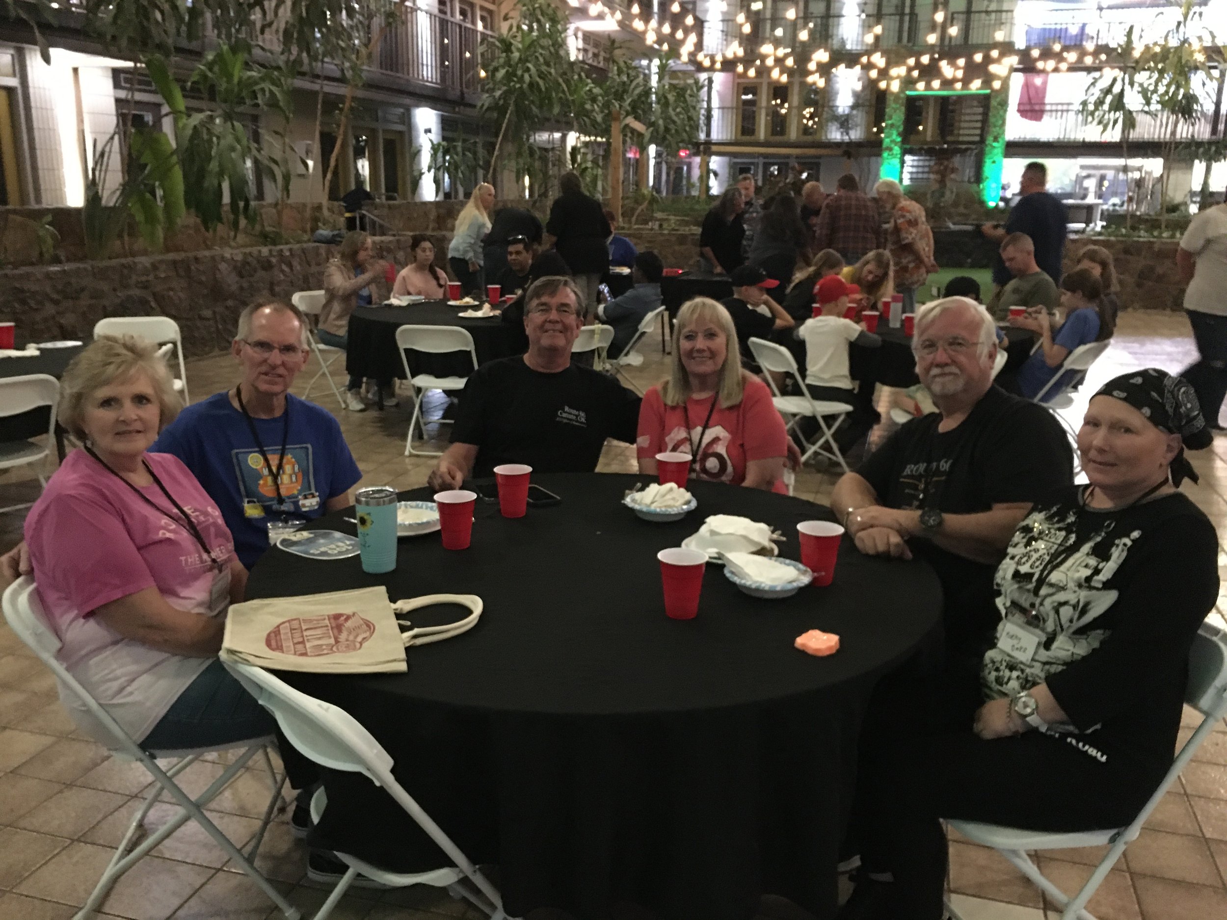  Participants in the Motor Tour ate chicken and brisket at the Cactus Cove Inn and Suites, Amarillo, on Oct 7, 2023.  Door prizes and awards were then given. 
