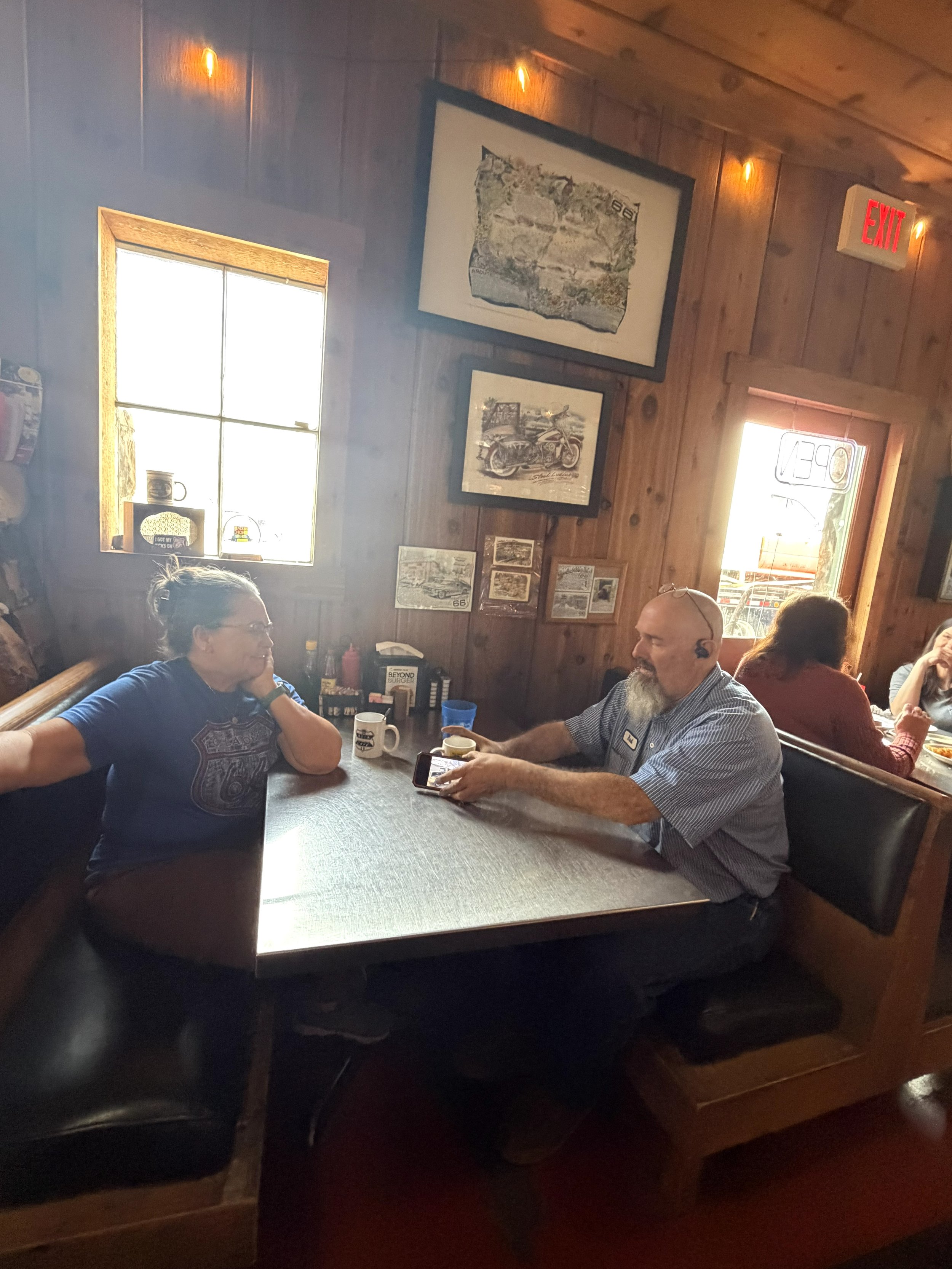 Bev and Bud in Bob's Booth at the Rock