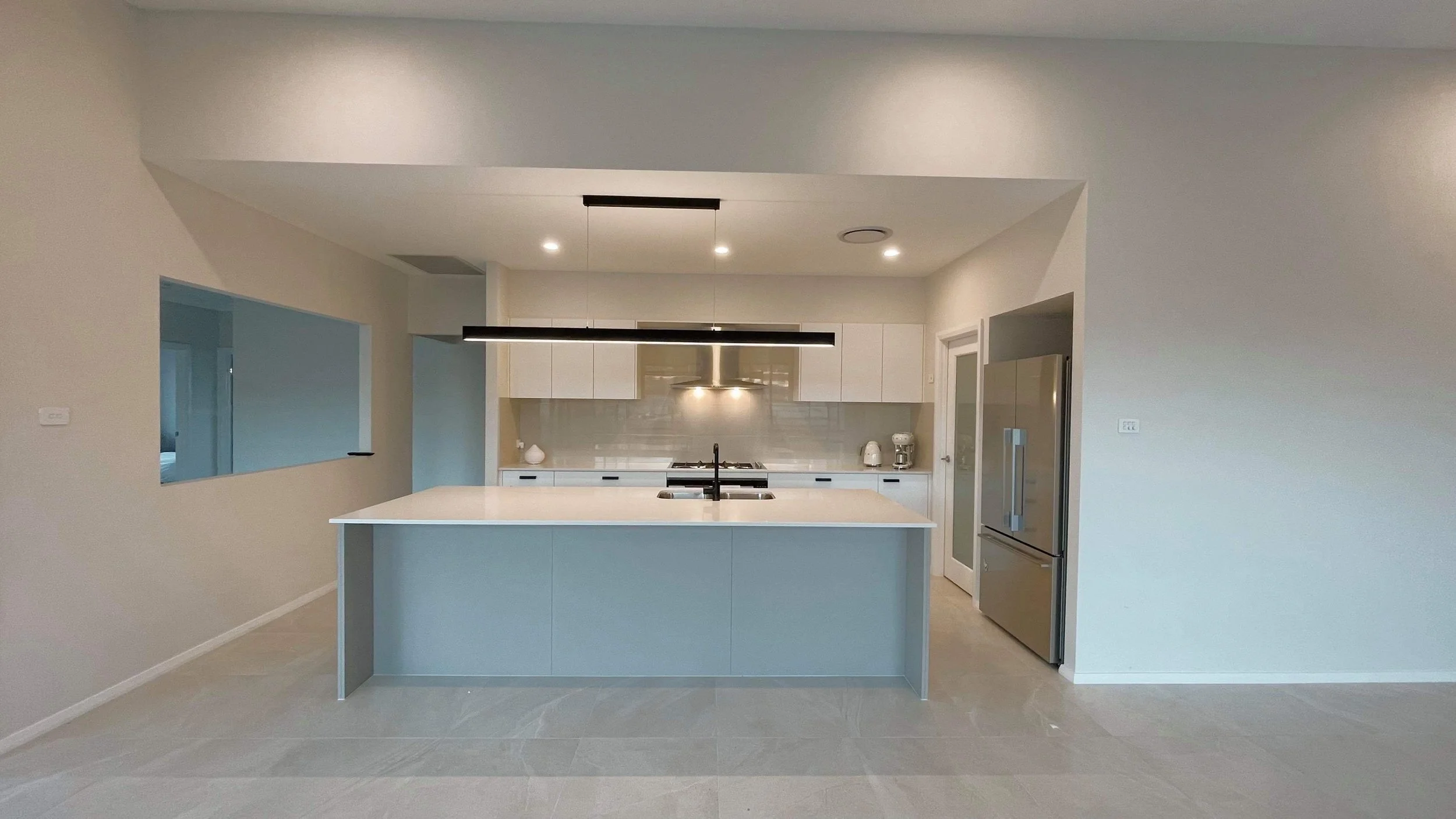 Kitchen renovation with all new lighting and appliances