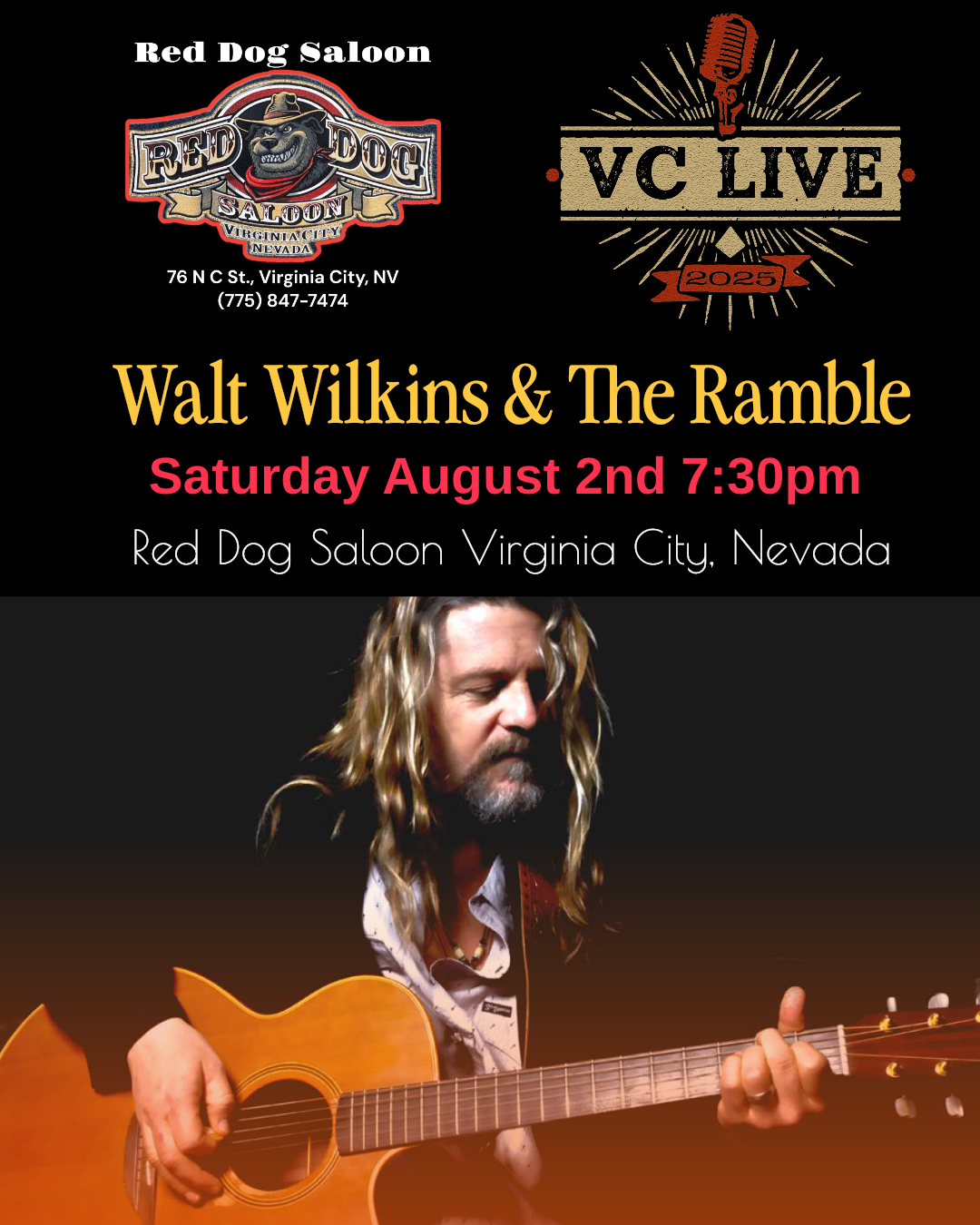 VC Live Walt Wilkins &amp; The Ramble  at Red Dog Saloon