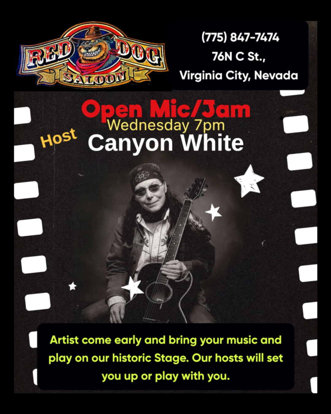 Canyon White hosts Open Mic/Jam
