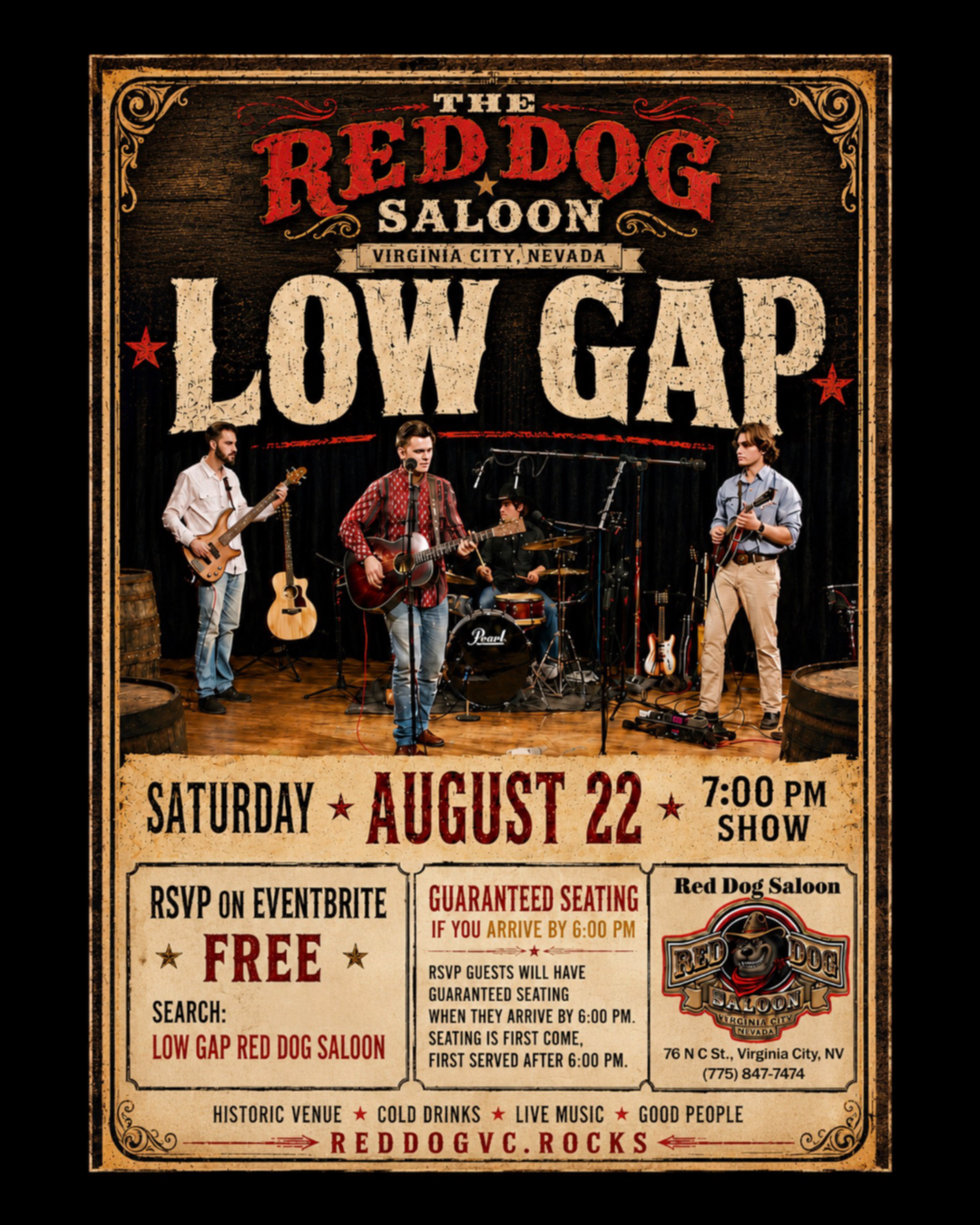 Lexington Kentucky's Low Gap plays the Red Dog Saloon