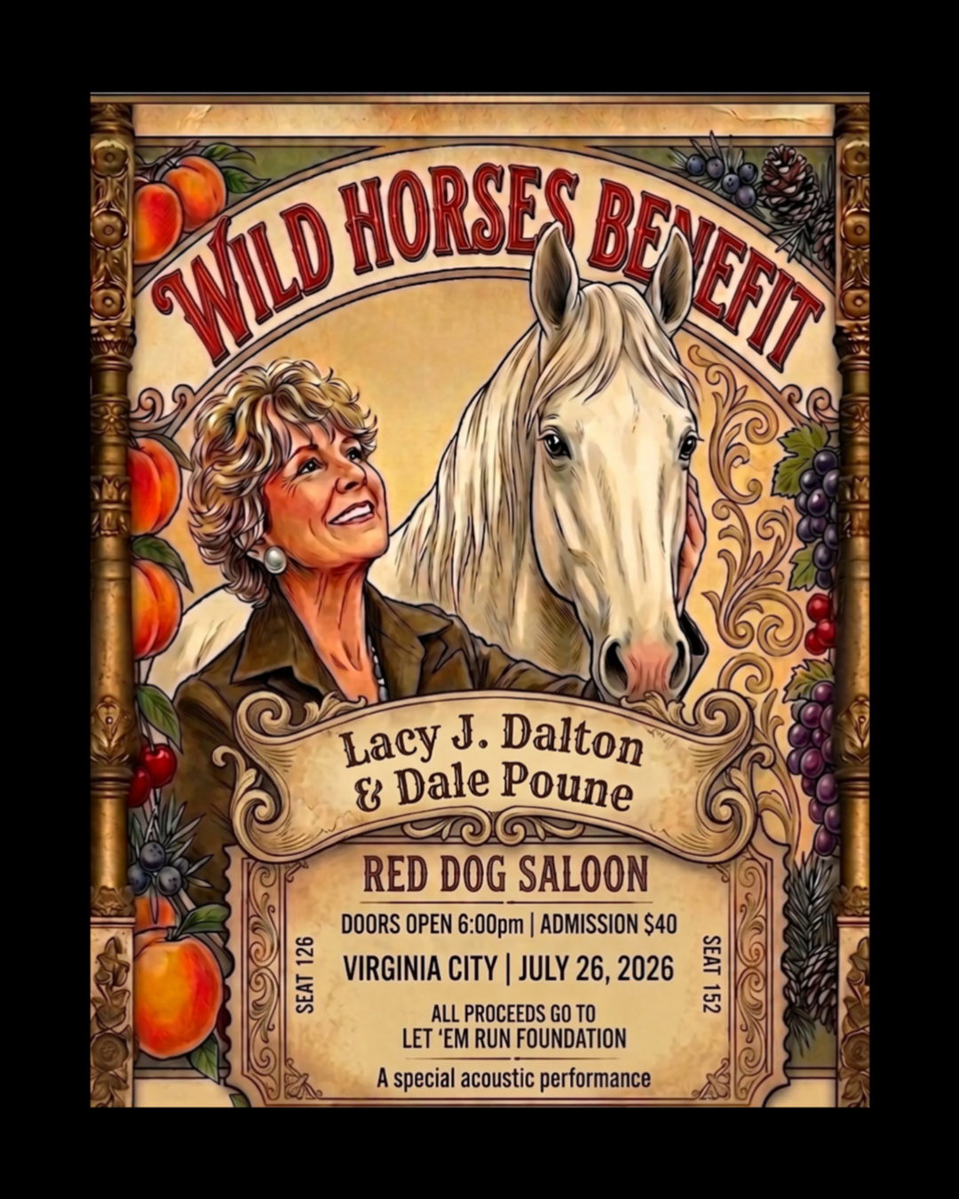 An Evening with Lacy J. Dalton & Dale Poune to Benefit Let ’Em Run.