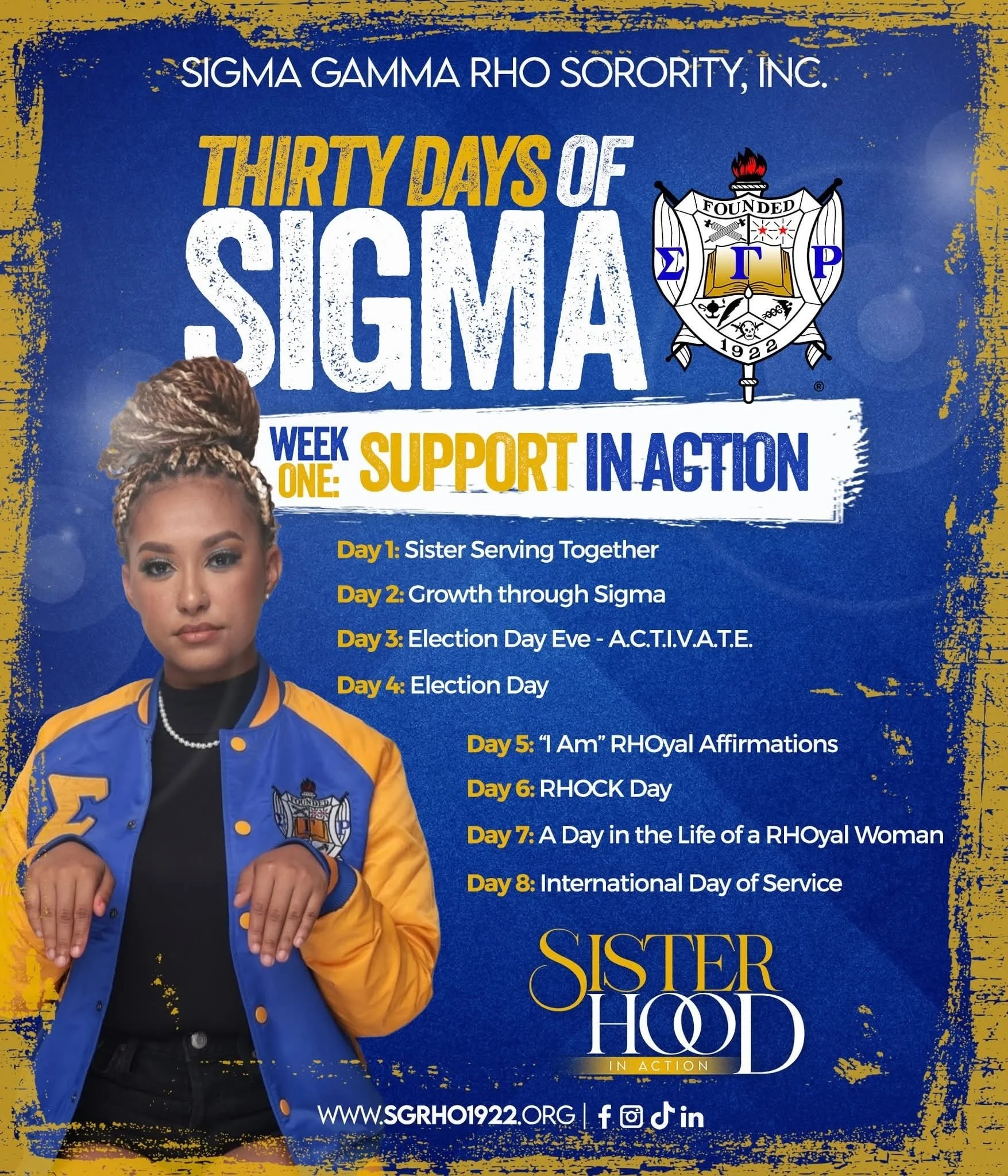 November is here and that means Founders’ Month 2025 has officially begun!
This year’s theme: Sisterhood in Action
Because sisterhood is not what we are, it’s what we do since 1922.
This week’s focus: Support in Action!
F