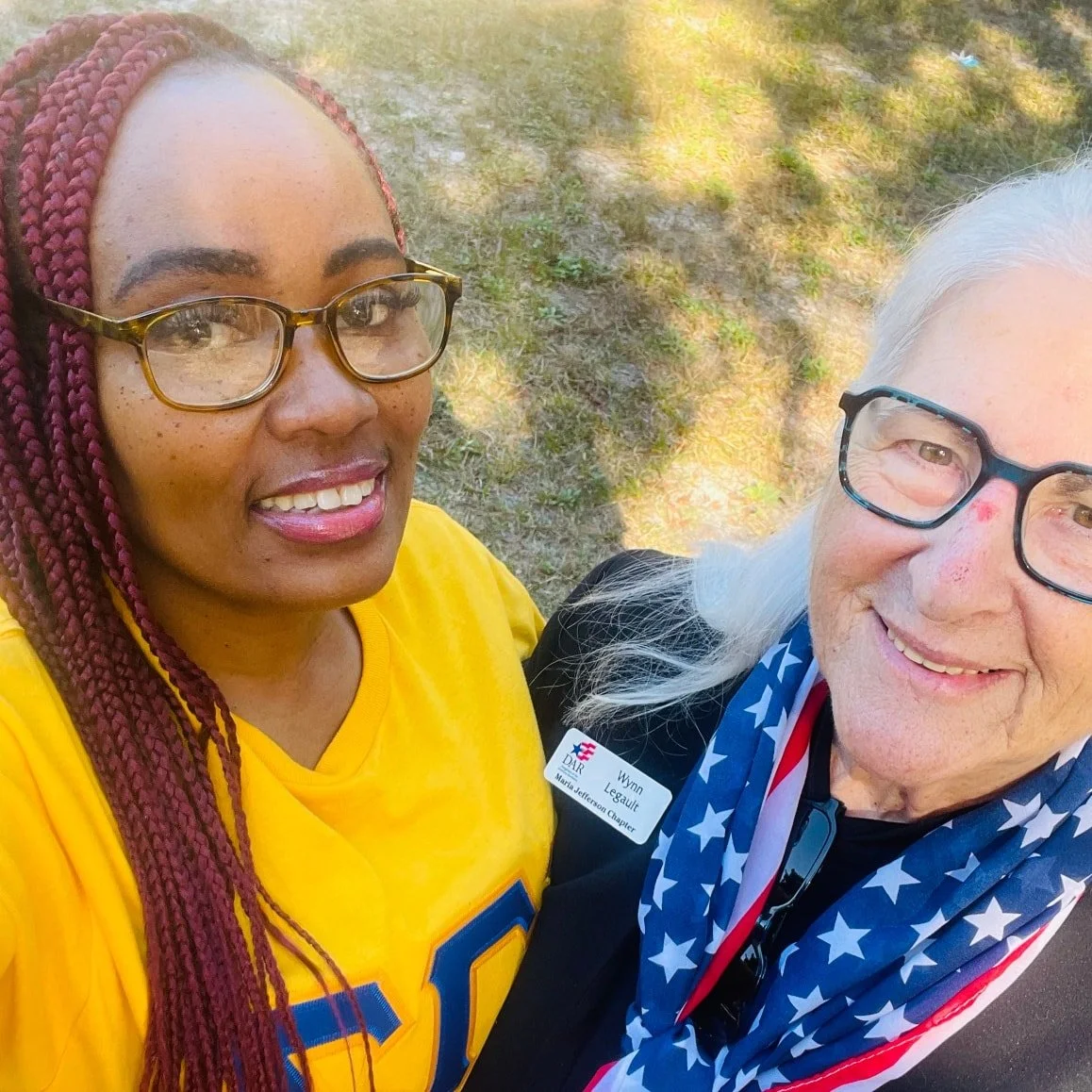 Soror Lonneika Epps proudly joined in honoring our heroes at Pinehurst Cemetery in St. Augustine, FL for Wreaths Across America. 

She also stood alongside Ms. Wynn of the Daughters of the American Revolution, uniting service and remembrance across o