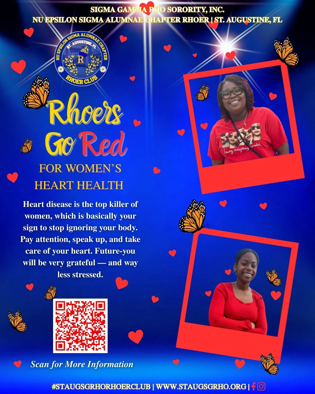 Rhoers, it&rsquo;s time to Go Red and show the world that heart health matters at every age. Learning the signs, speaking up, and taking care of our bodies helps protect the women we admire &mdash; and our future selves too. Let&rsquo;s lead with kno