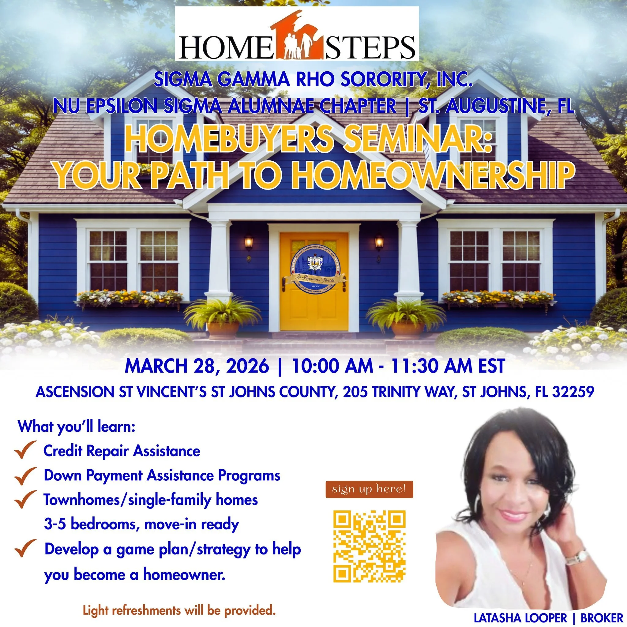 Today is the Day!
Join us this morning at 10 AM for our Homebuyers Social! Whether you&rsquo;re planning to buy your first home or your next home, this workshop will provide valuable information to help you get started. #staugsgrho #nuepsilonsigma #h
