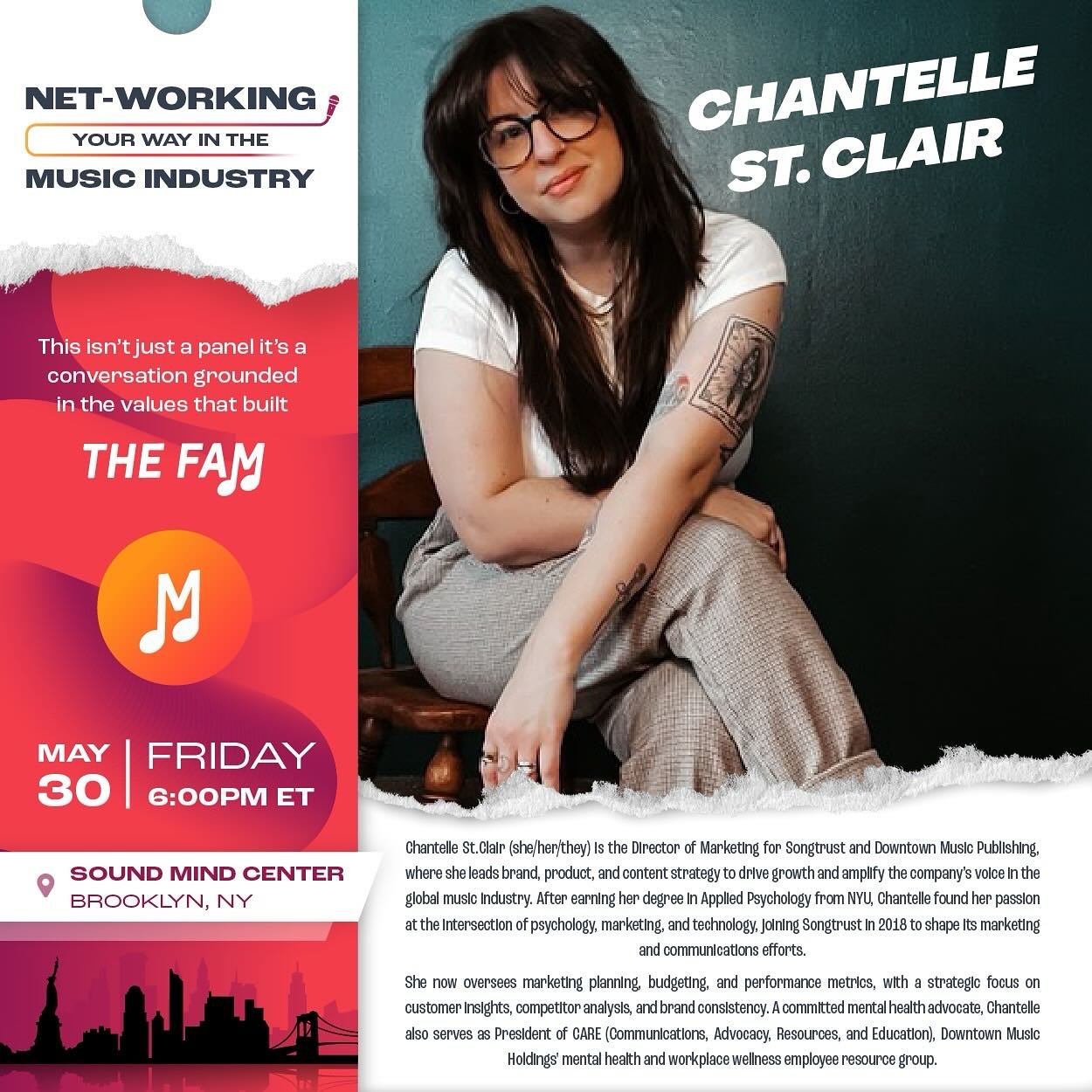 Let&rsquo;s give it up for Chantelle &mdash; Director of Marketing at Songtrust and Downtown Music Publishing and an absolute gem in our FAM.
They built campaigns, careers, and communities, and are graciously joining us to share what it really takes 