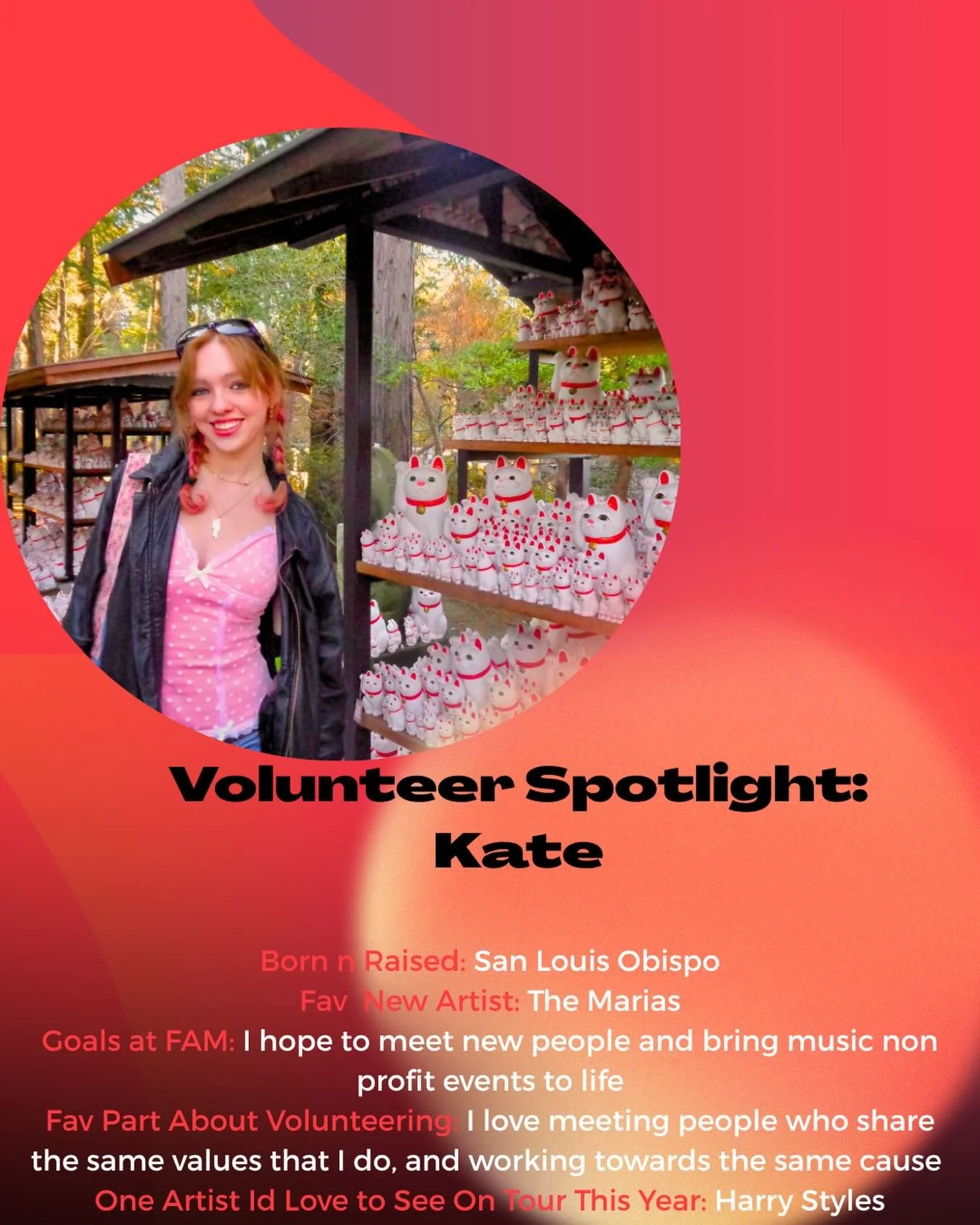 Meet Kate! Our central coast queen and Harry Styles Stan helping put our events to life! 😍