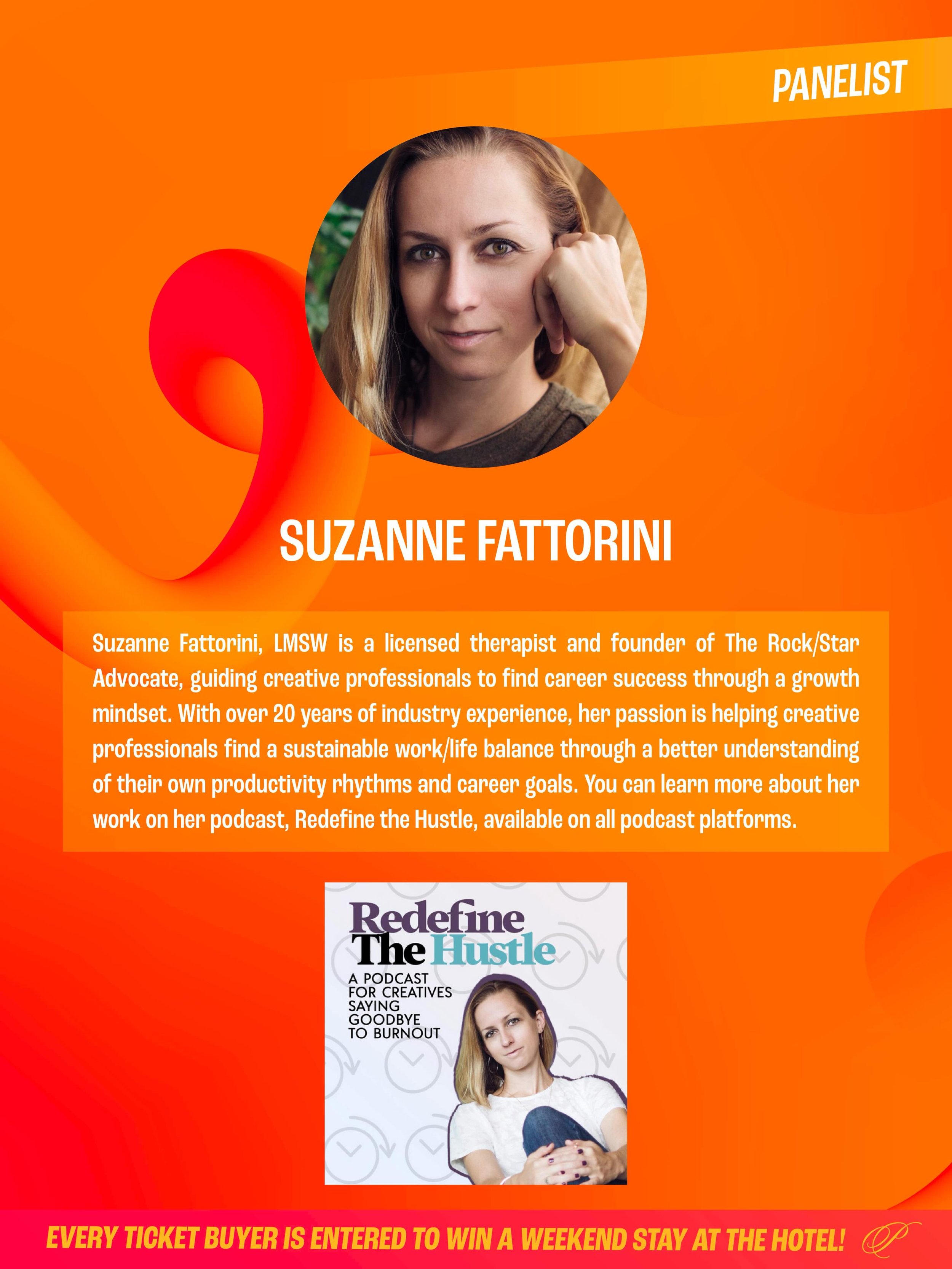 Meet the Speakers: Suzanne Fattorini @rockstaradvo 
Join @thefammusic and @breakingsoundnyc this THURSDAY at the Paramount Hotels to &ldquo;Protect Your Energy&rdquo;