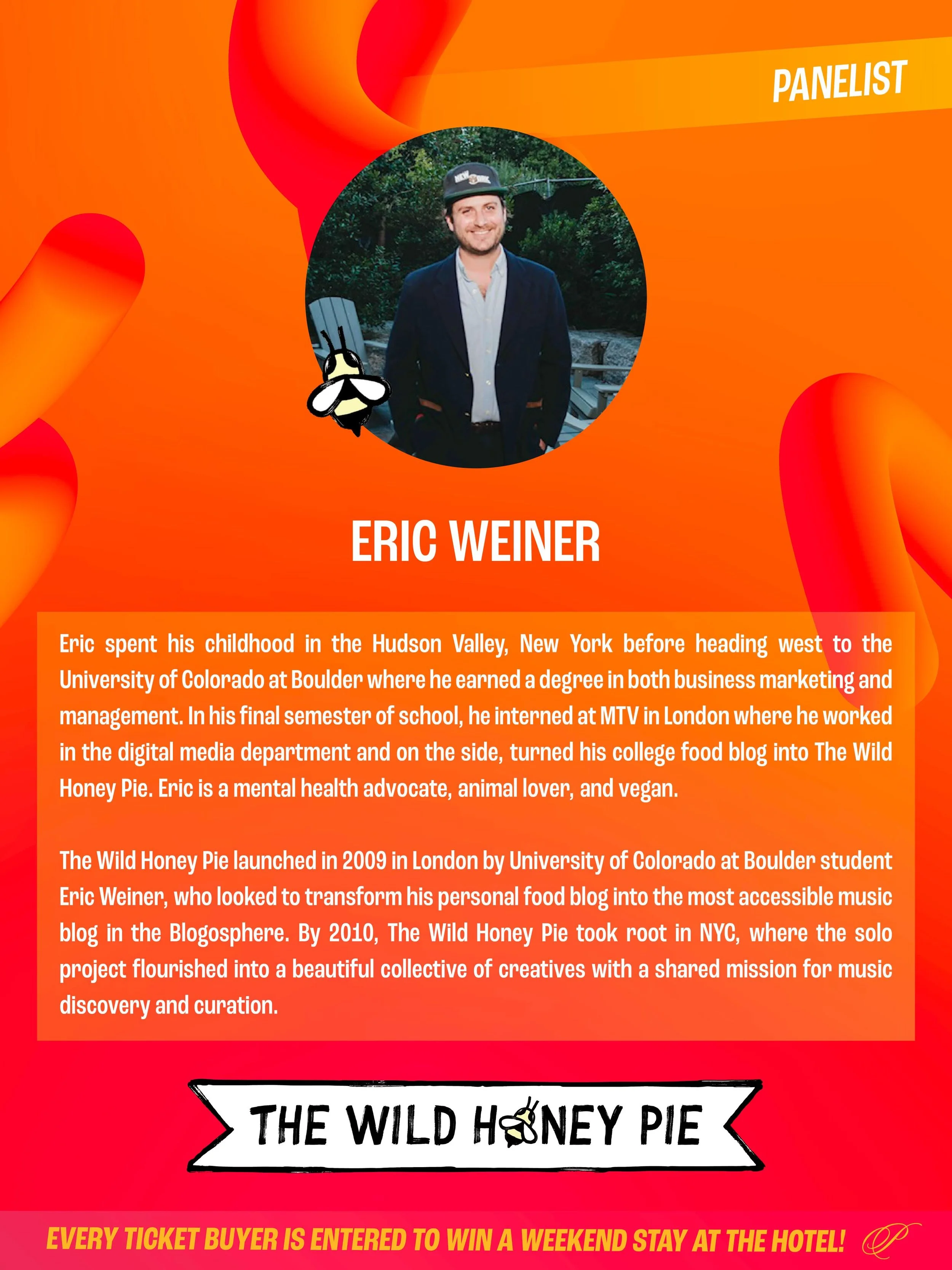 Meet the Speakers: Eric Weiner @herbivorecook 
Join @thefammusic and @breakingsoundnyc this THURSDAY at the Paramount Hotels to &ldquo;Protect Your Energy&rdquo; Also check out Eric&rsquo;s Organization @thewildhoneypie for their similar mission in m