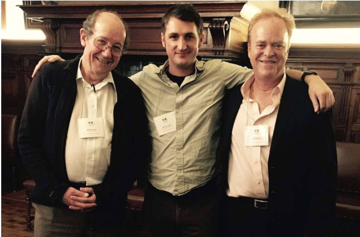 Spencer Striker, PhD, with my Big History Heroes, David Christian and Craig Benjamin, IBHA Conference - Pitching History Adventures (prototype). Spencer Striker, PhD, with my Big History Heroes, David Christian, PhD, and Craig Benjamin, PhD, IBHA Con